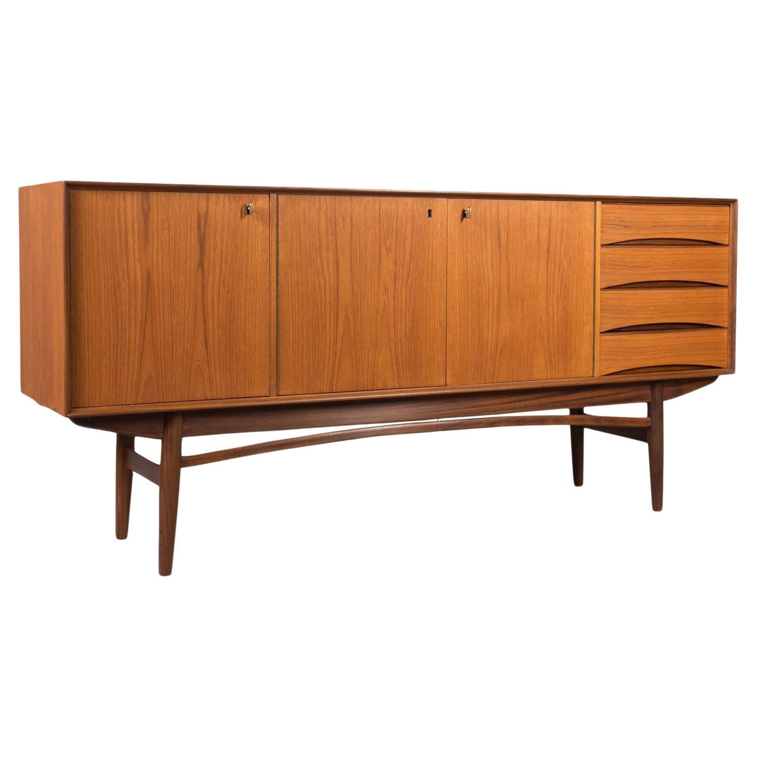 Mid Century Teak Sideboard, Norway, 1960s, Gustav Bahus Style, Fully Restored
