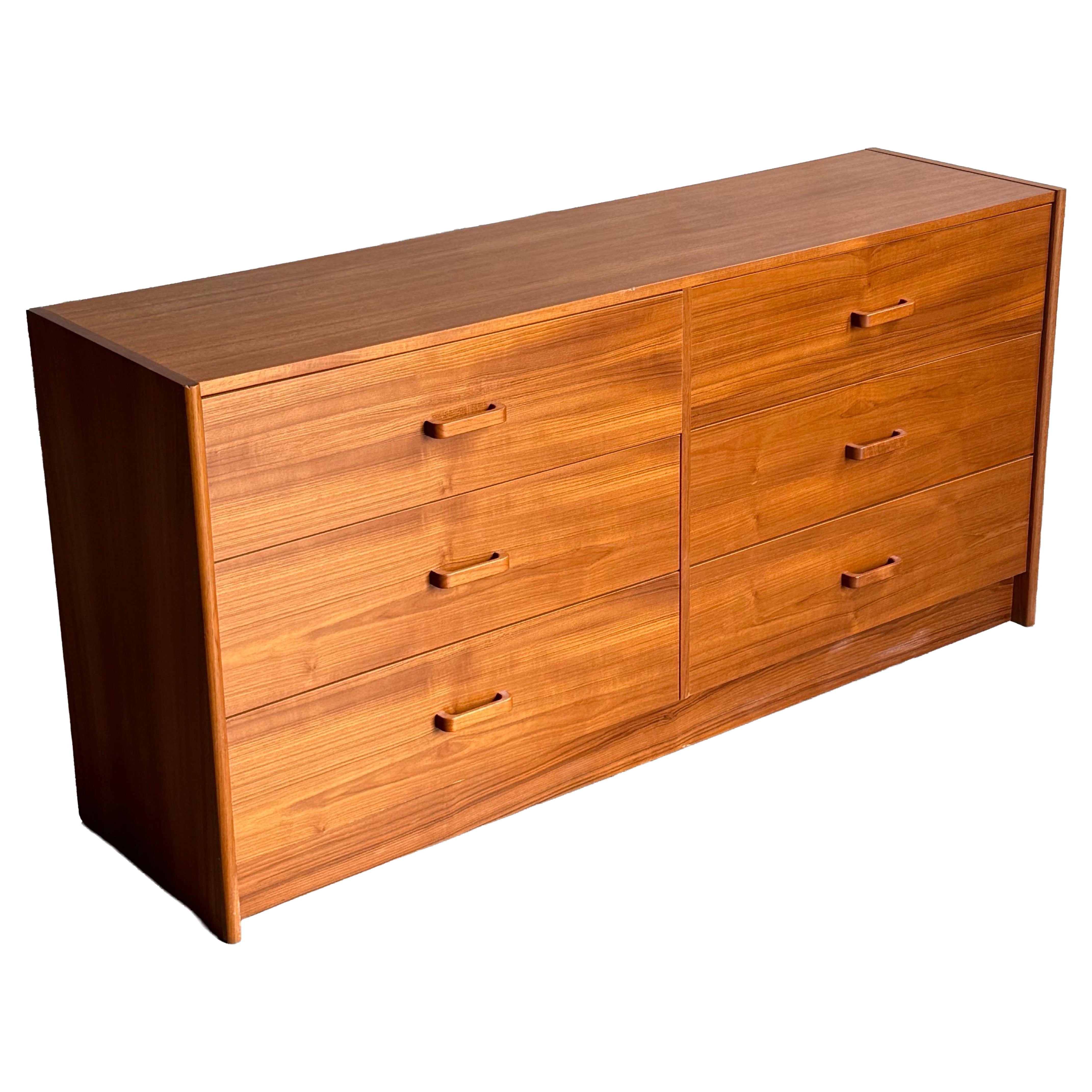 Mid-Century Teak Six Drawer Dresser