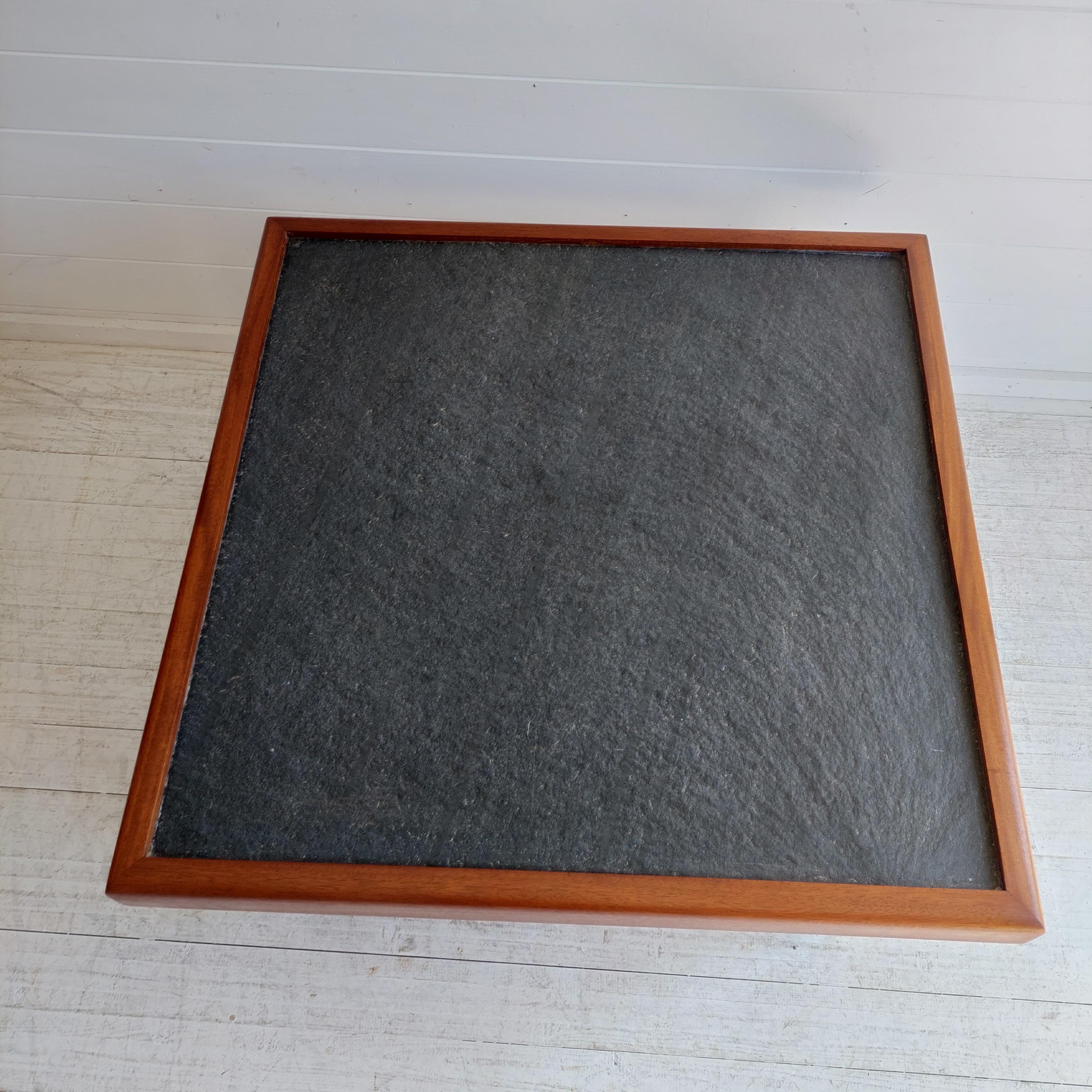 Mid Century Teak & Slate Coffee End Table, Pierre Chapo Maison Regain Style 70s 4