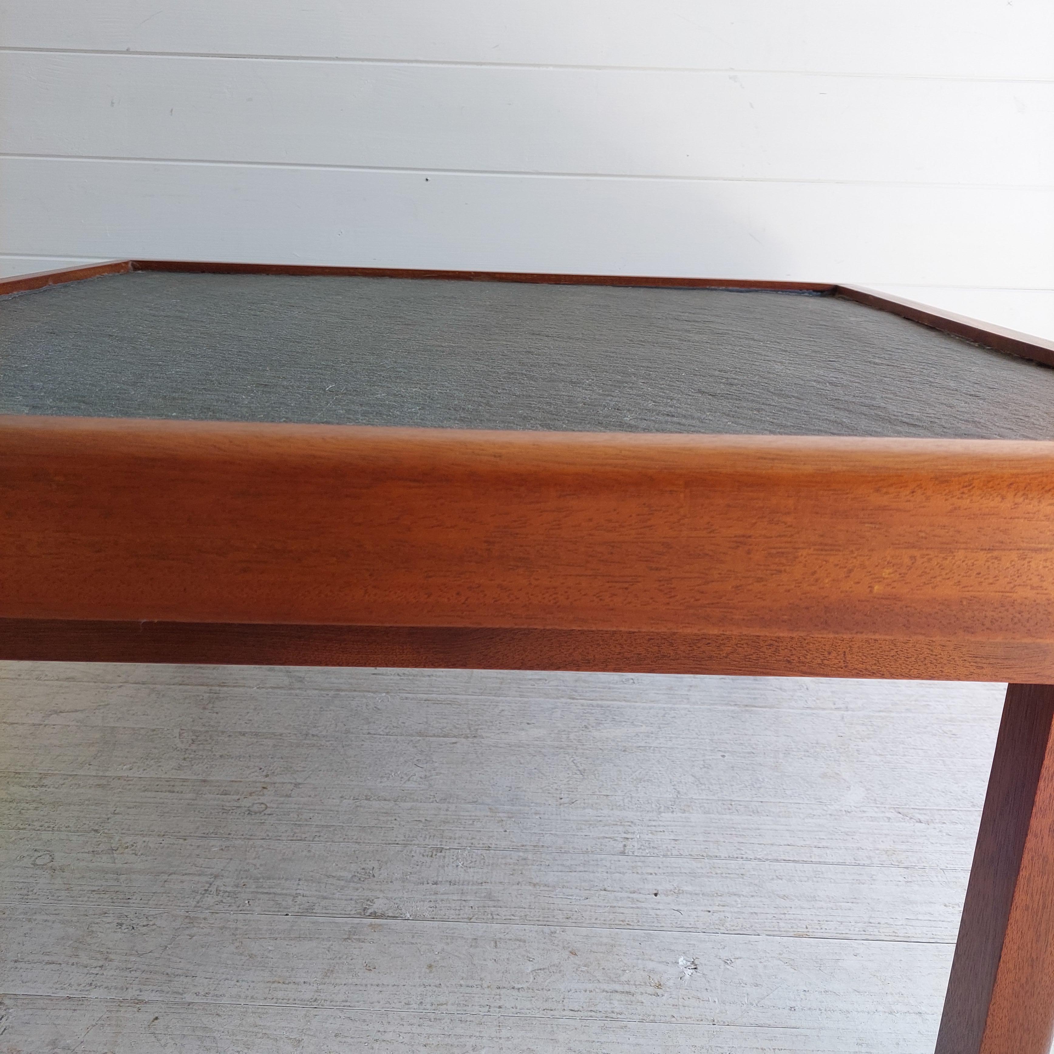 Mid Century Teak & Slate Coffee End Table, Pierre Chapo Maison Regain Style 70s 5