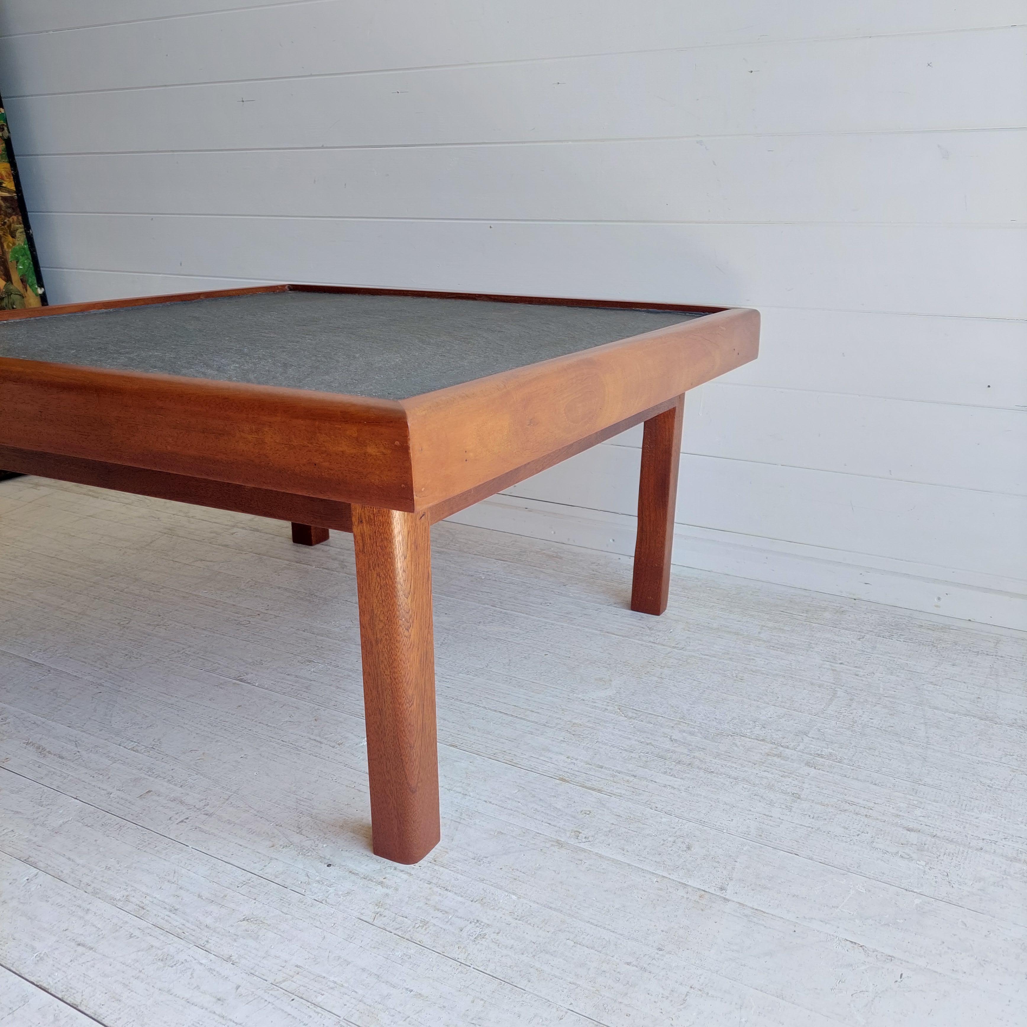 Mid Century Teak & Slate Coffee End Table, Pierre Chapo Maison Regain Style 70s 6