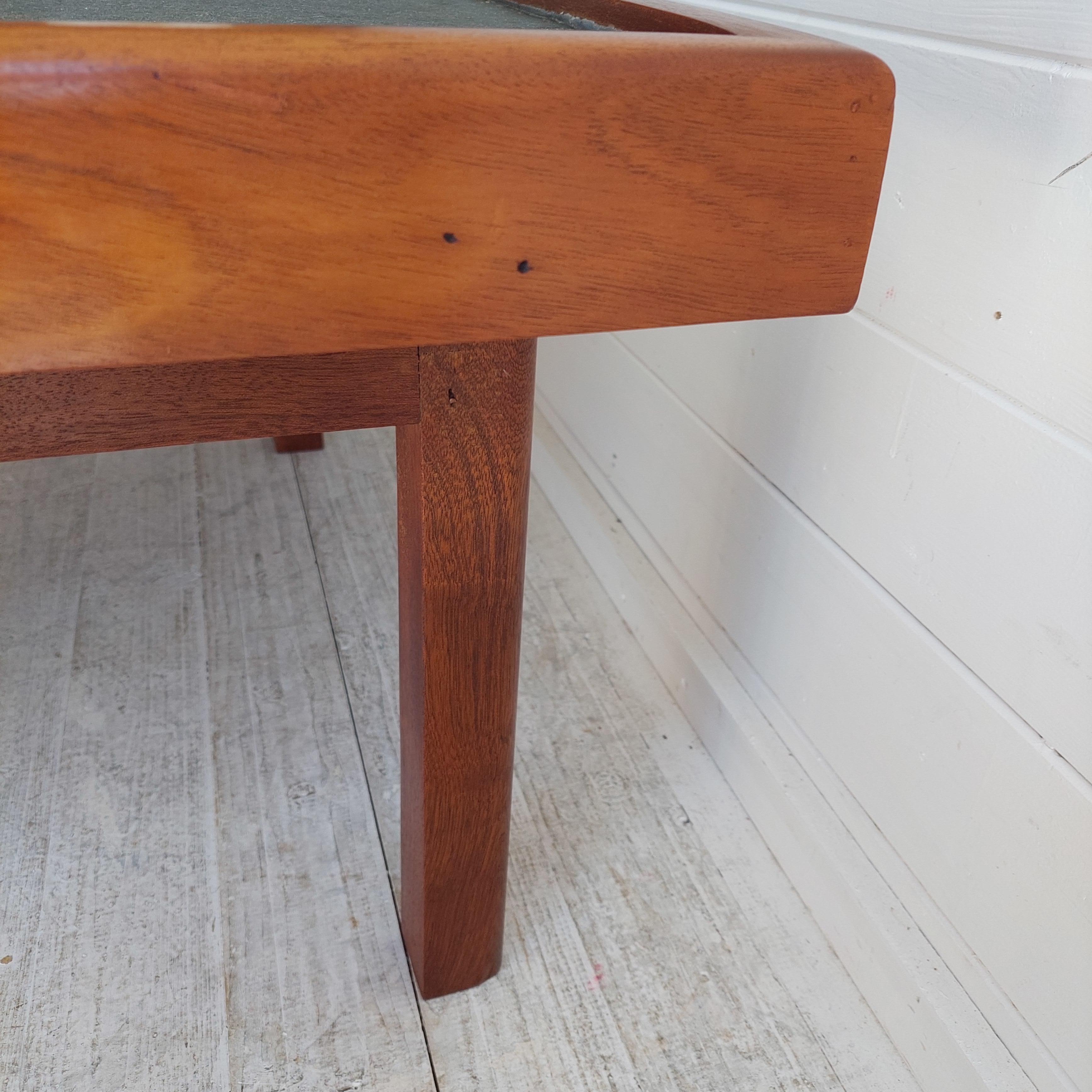Mid Century Teak & Slate Coffee End Table, Pierre Chapo Maison Regain Style 70s 9