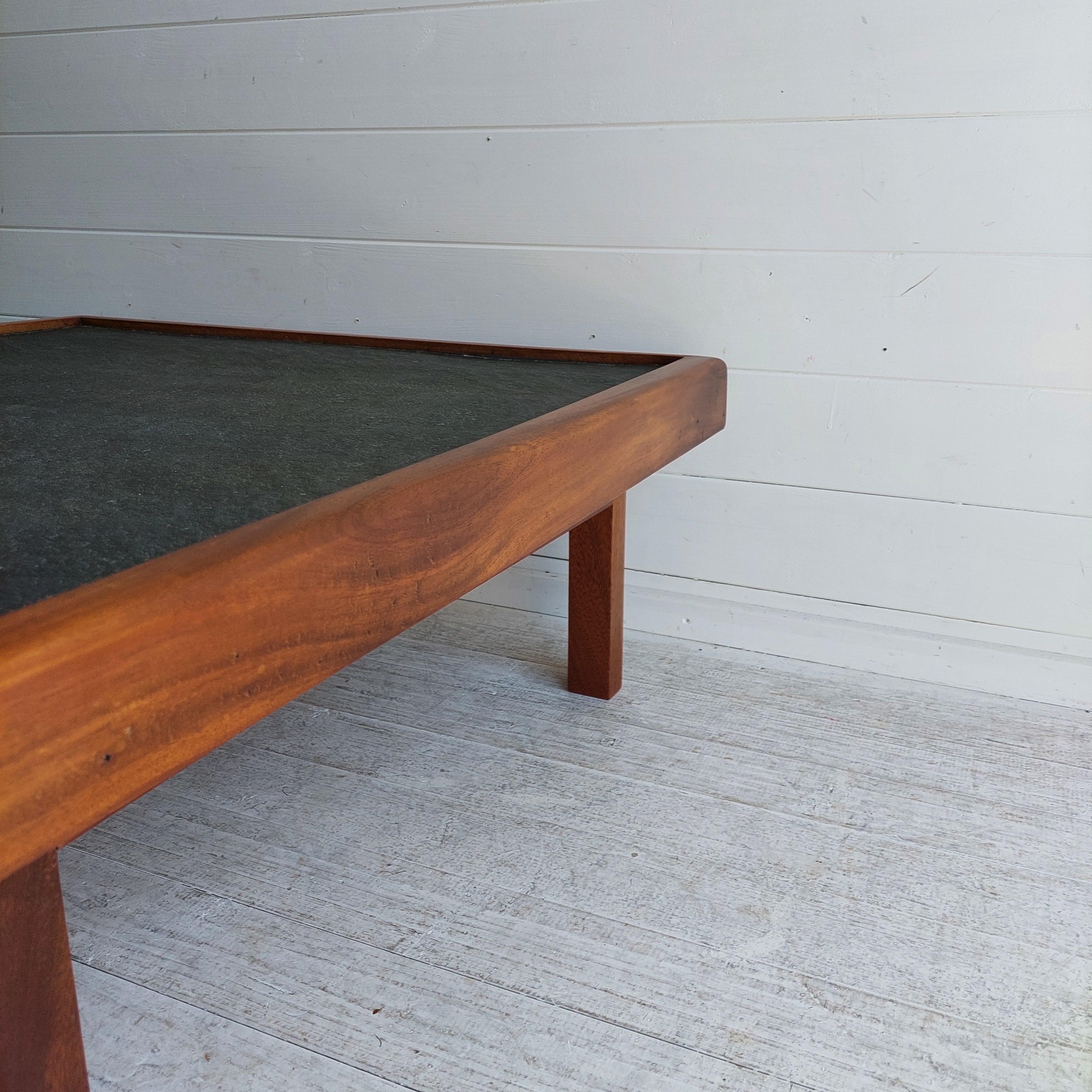 Mid Century teak & Slate Low Coffee end Table, Pierre Chapo Maison Regain style 7