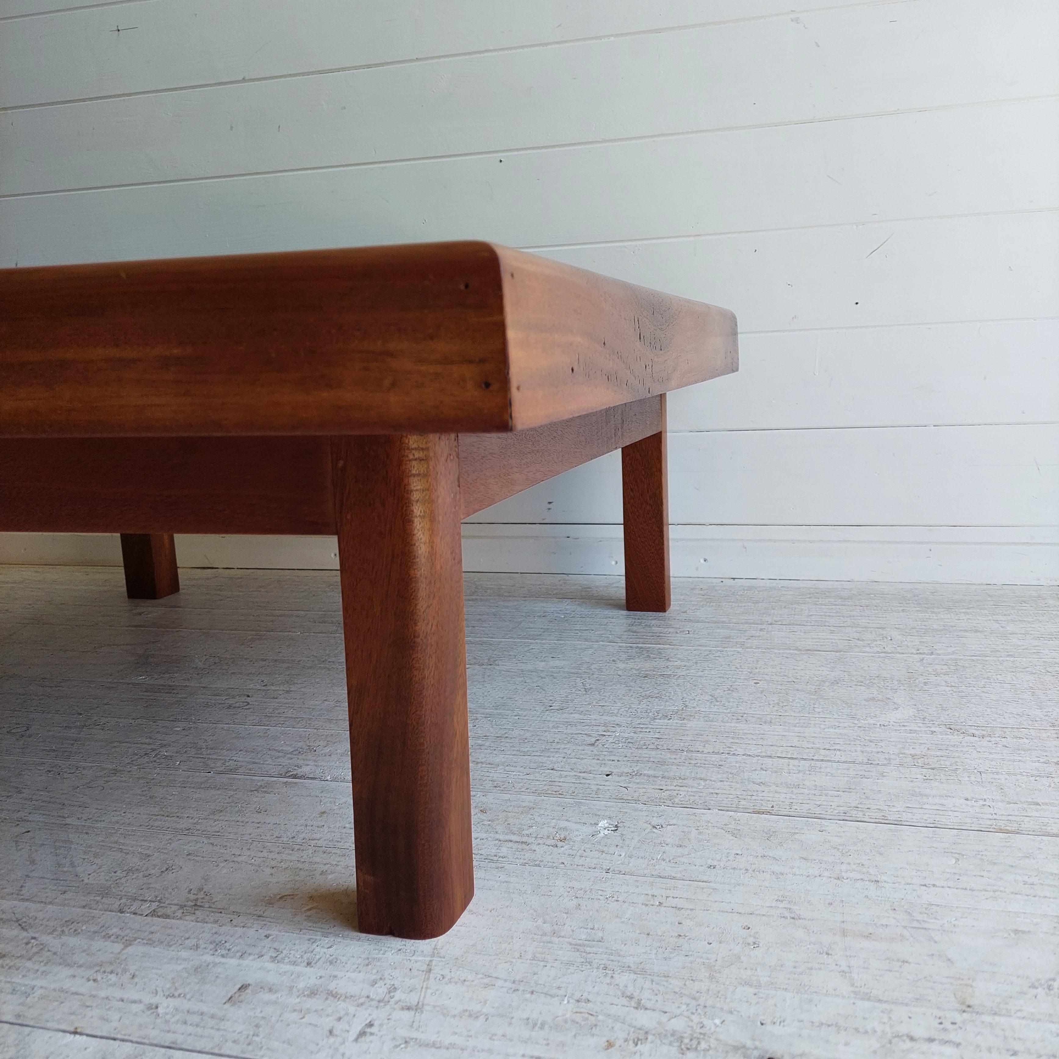 Mid Century teak & Slate Low Coffee end Table, Pierre Chapo Maison Regain style 9