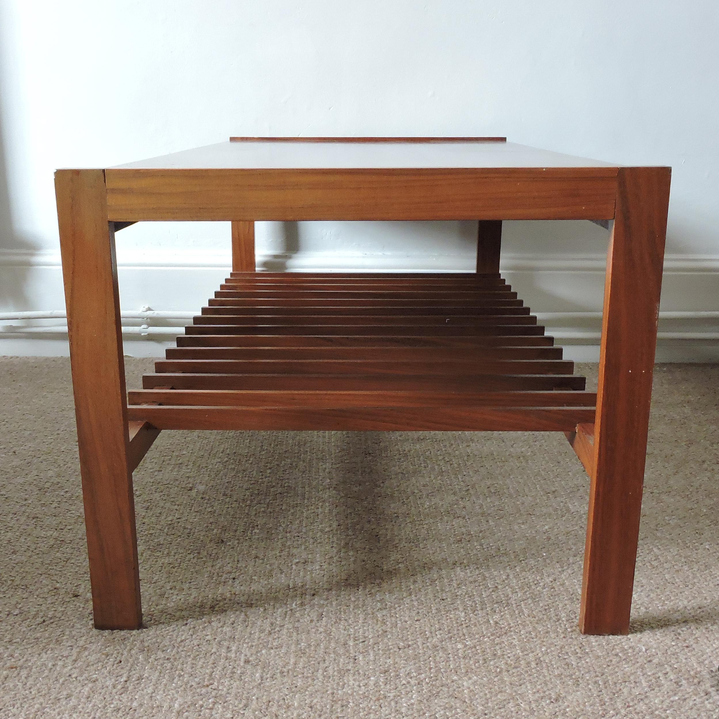 Midcentury Teak Slatted Coffee Table by Myer, 1960s In Good Condition For Sale In Chesham, GB