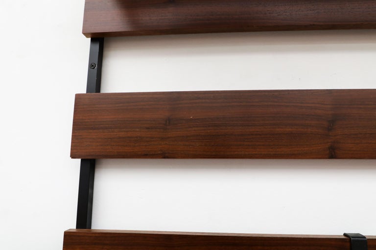 Midcentury Teak Slatted Wall Mount Coat Rack For Sale at 1stDibs