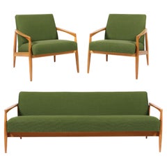 Mid-Century Teak Sofa and Armchairs by Goldfeder, 1960s