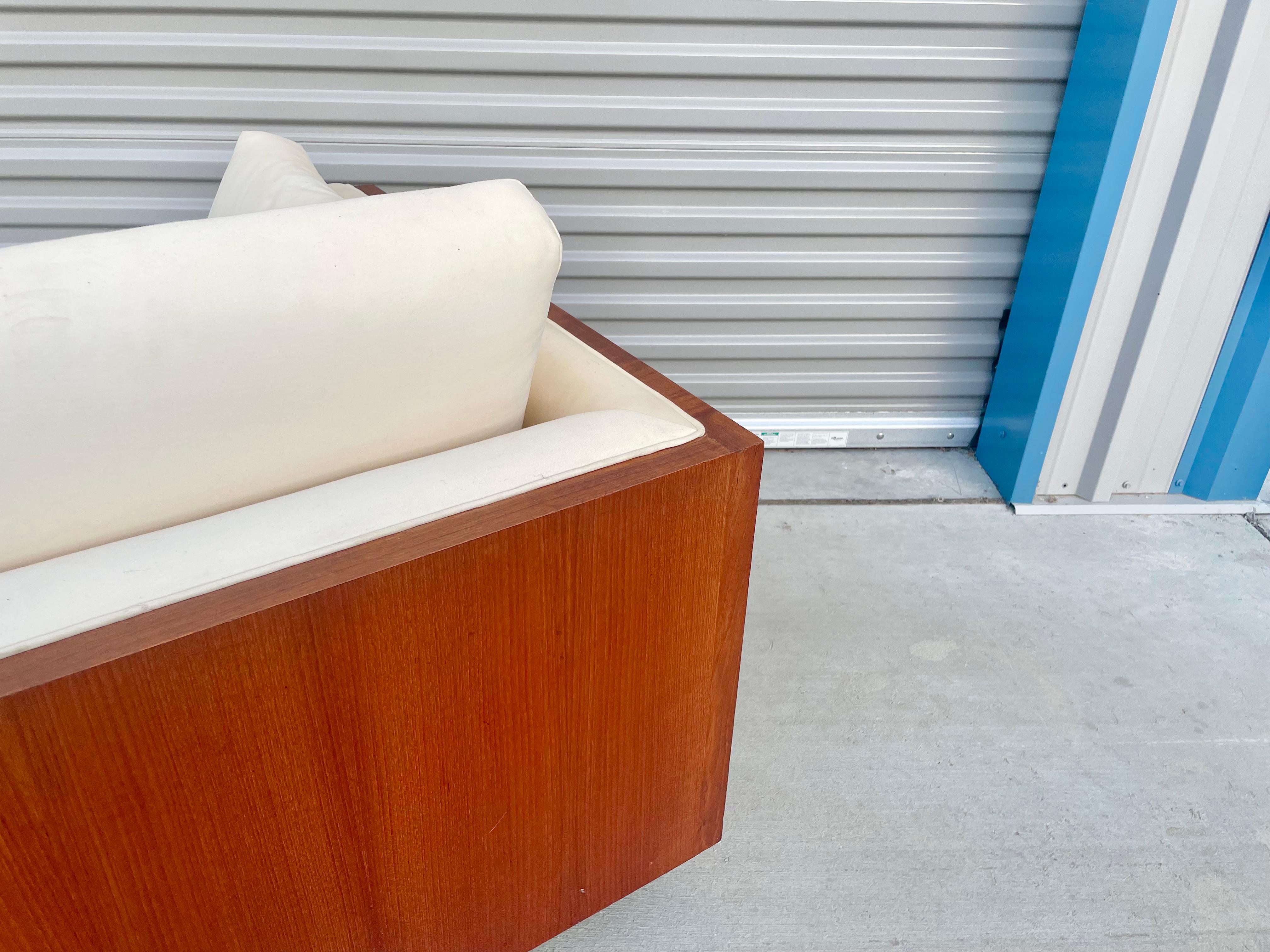 Midcentury Teak Sofa in the Style of Milo Baughman For Sale 9