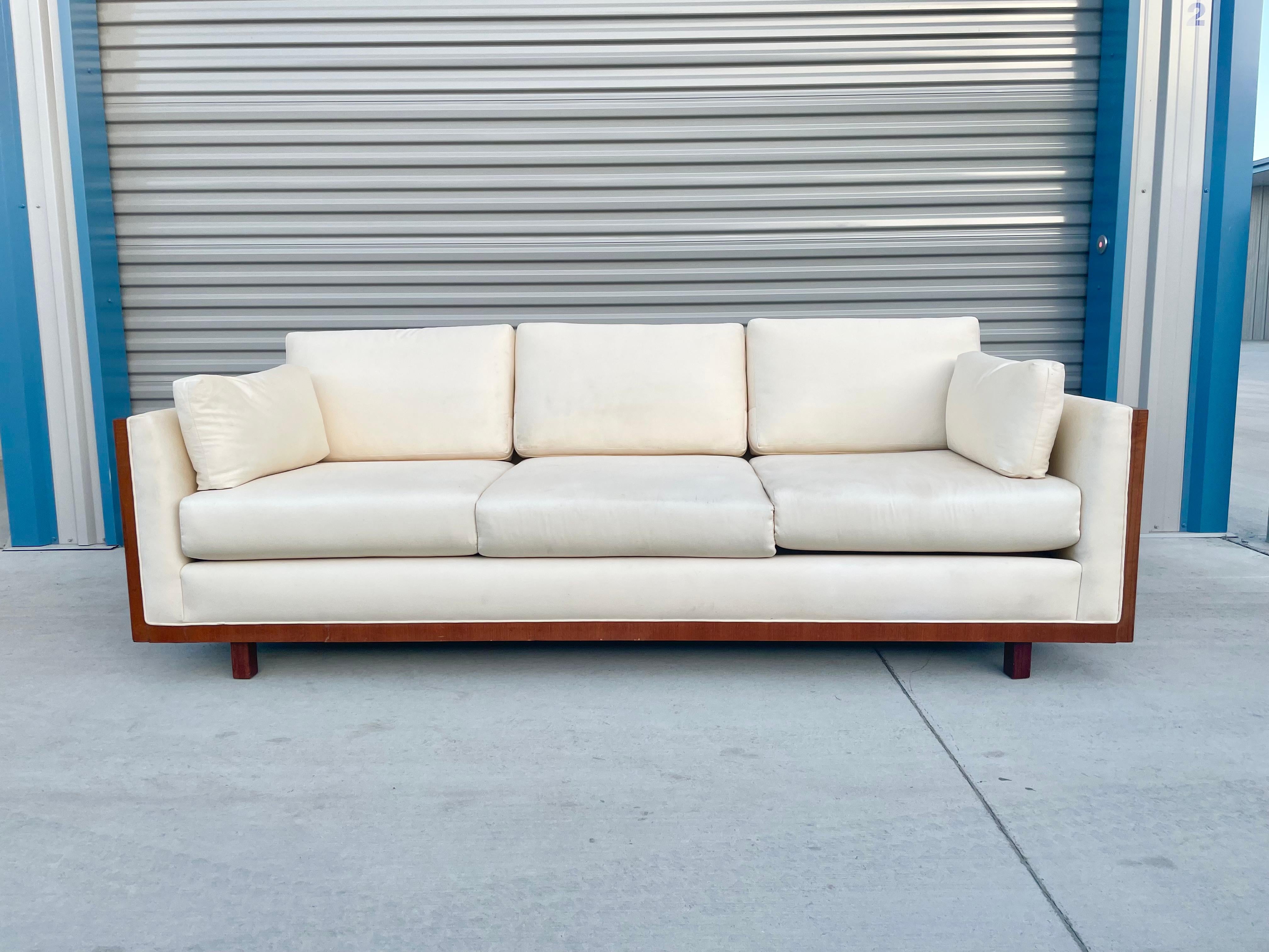 American Midcentury Teak Sofa in the Style of Milo Baughman For Sale