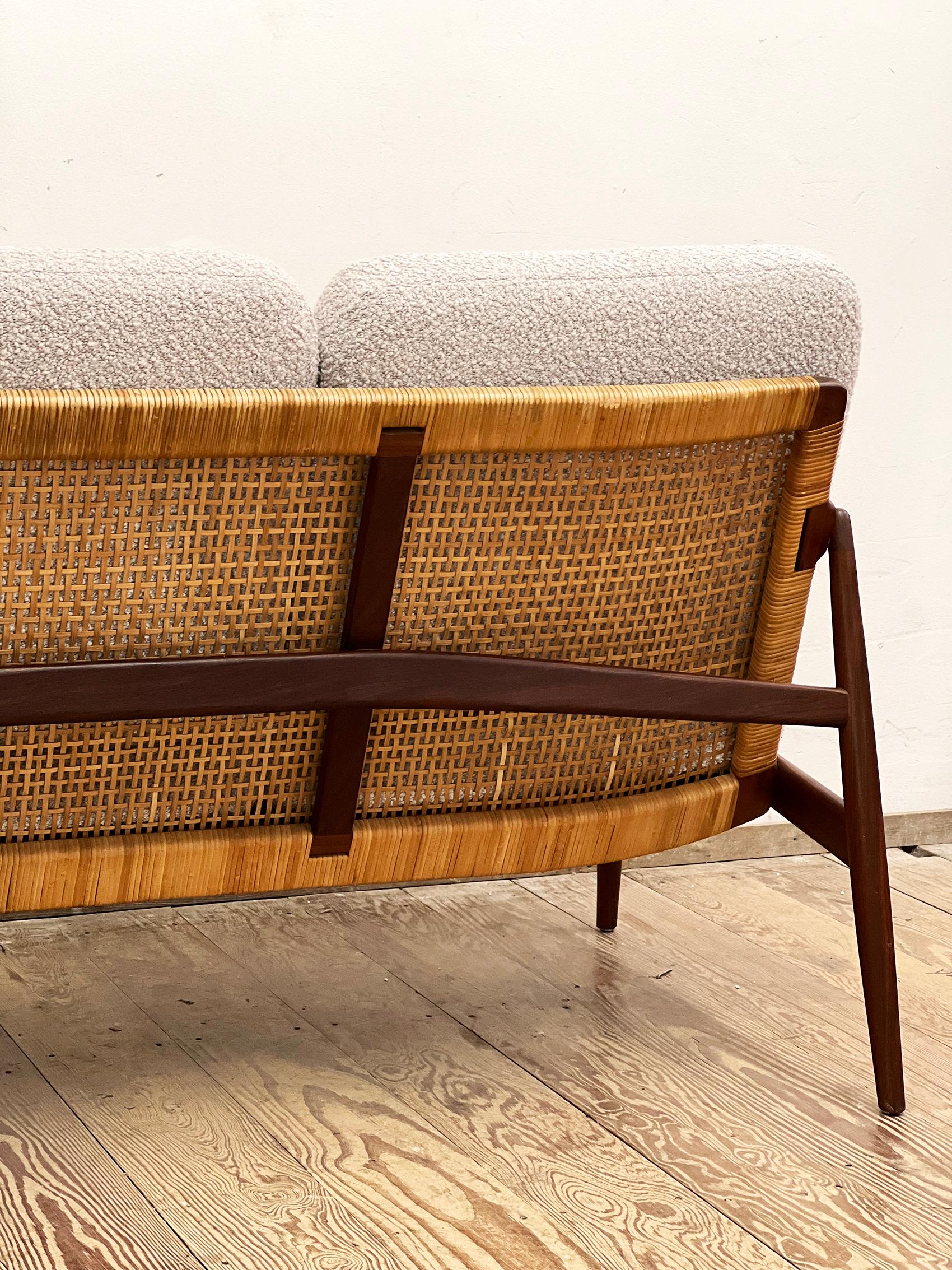 Mid-Century Teak Sofa or Couch by Hartmut Lohmeyer, German Design, 1950s For Sale 11