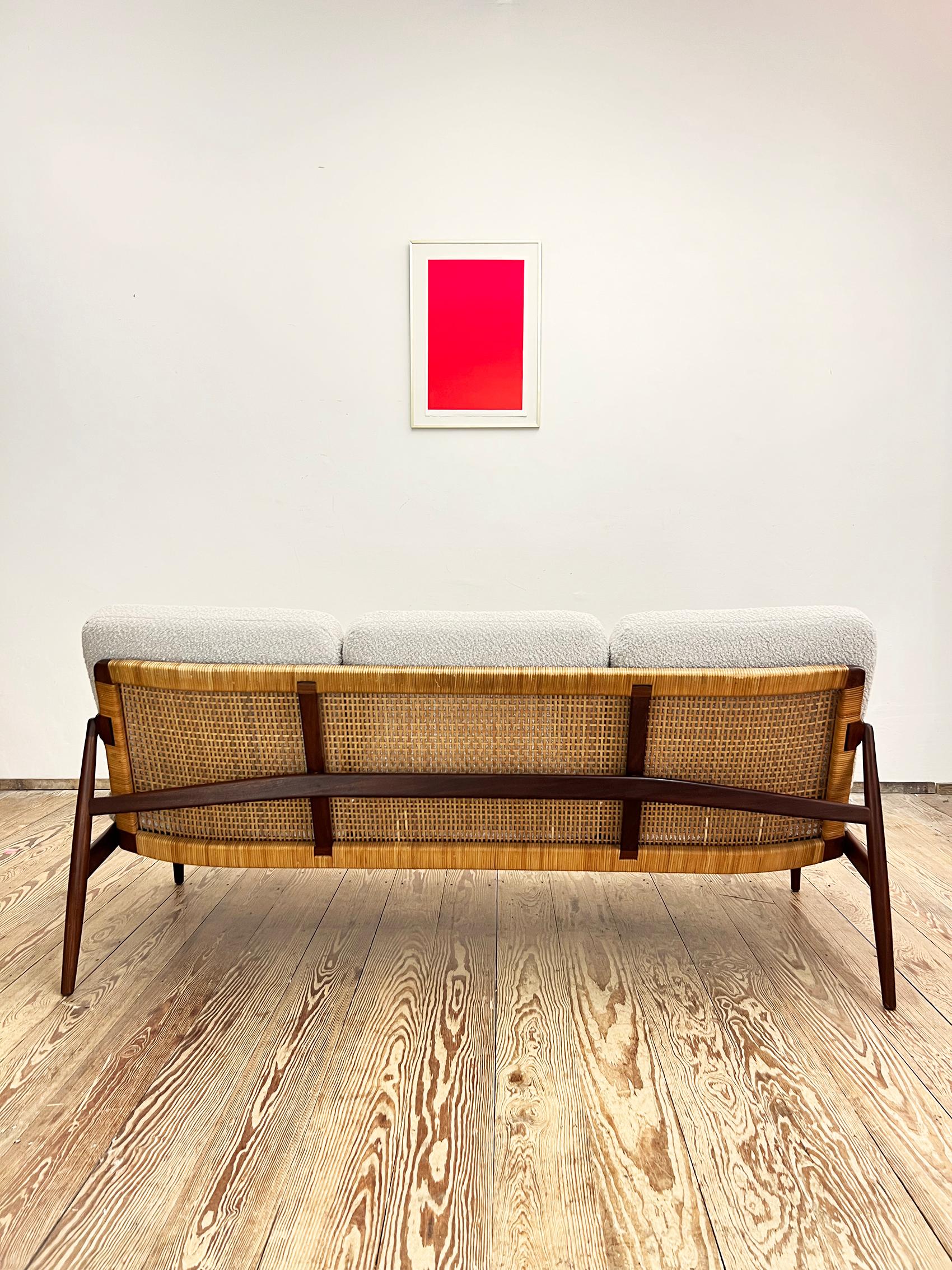 Mid-20th Century Mid-Century Teak Sofa or Couch by Hartmut Lohmeyer, German Design, 1950s For Sale