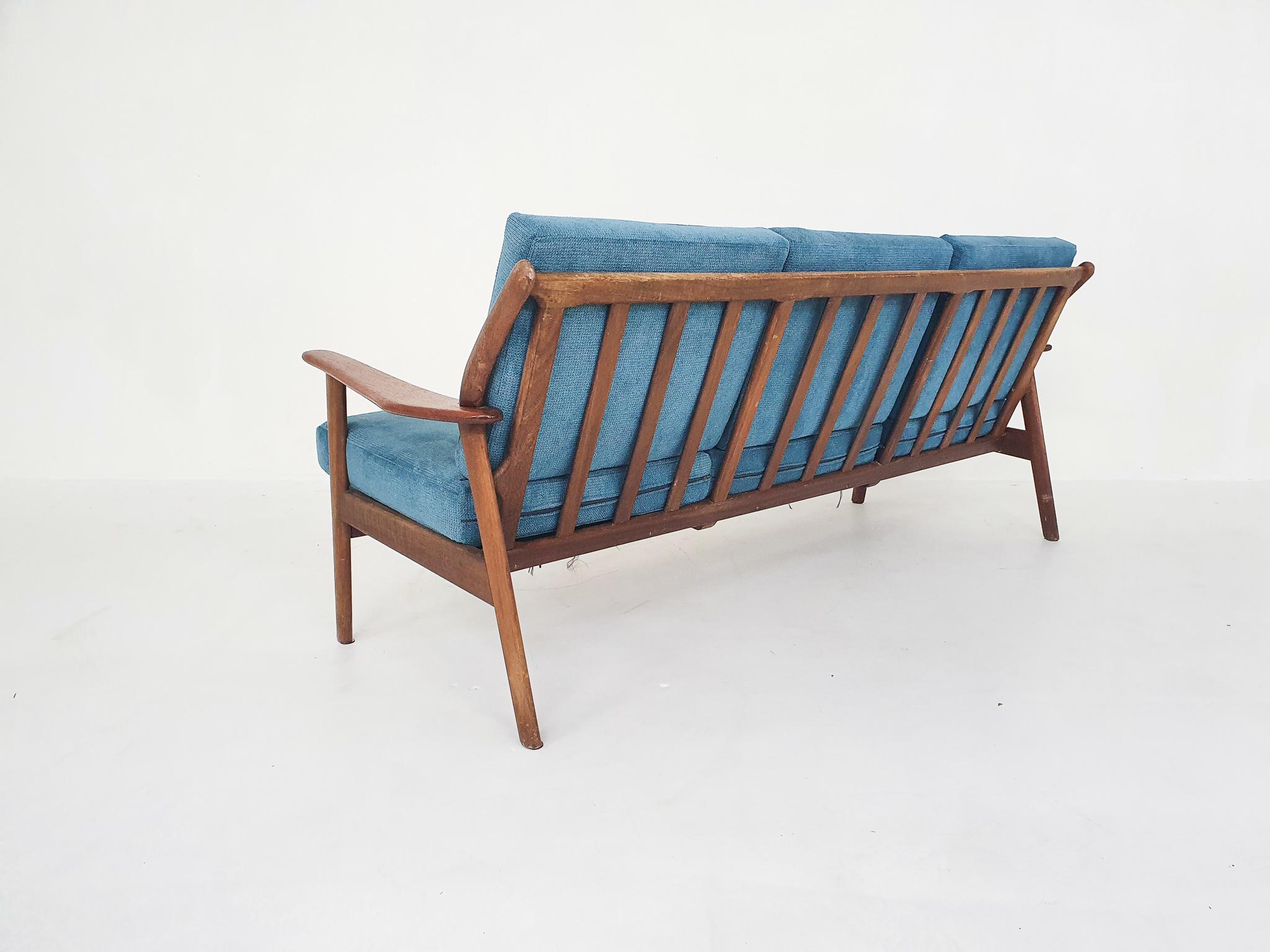 Mid-20th Century Mid-Century Teak Sofa with New Uphosltery, the Netherlands, 1960's