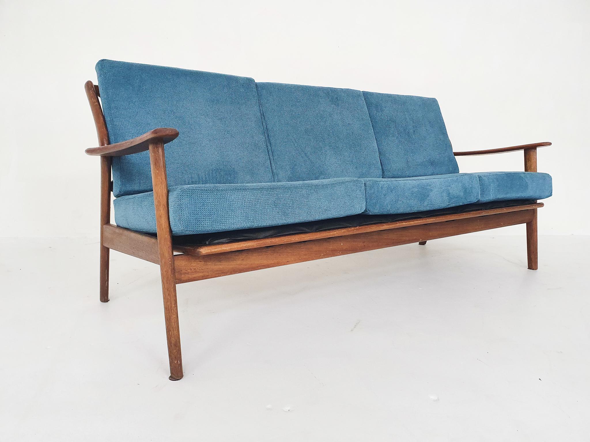 Mid-Century Teak Sofa with New Uphosltery, the Netherlands, 1960's 1