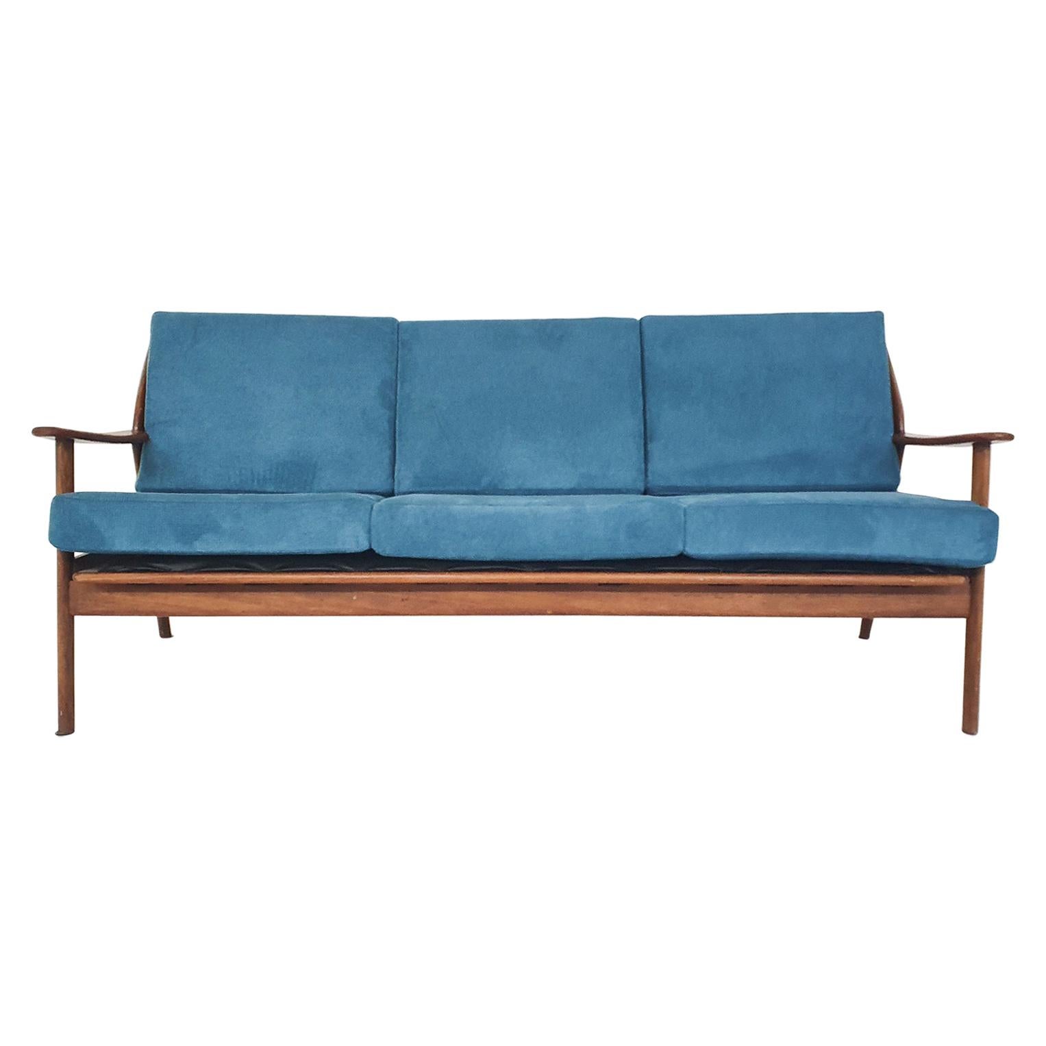 Mid-Century Teak Sofa with New Uphosltery, the Netherlands, 1960's
