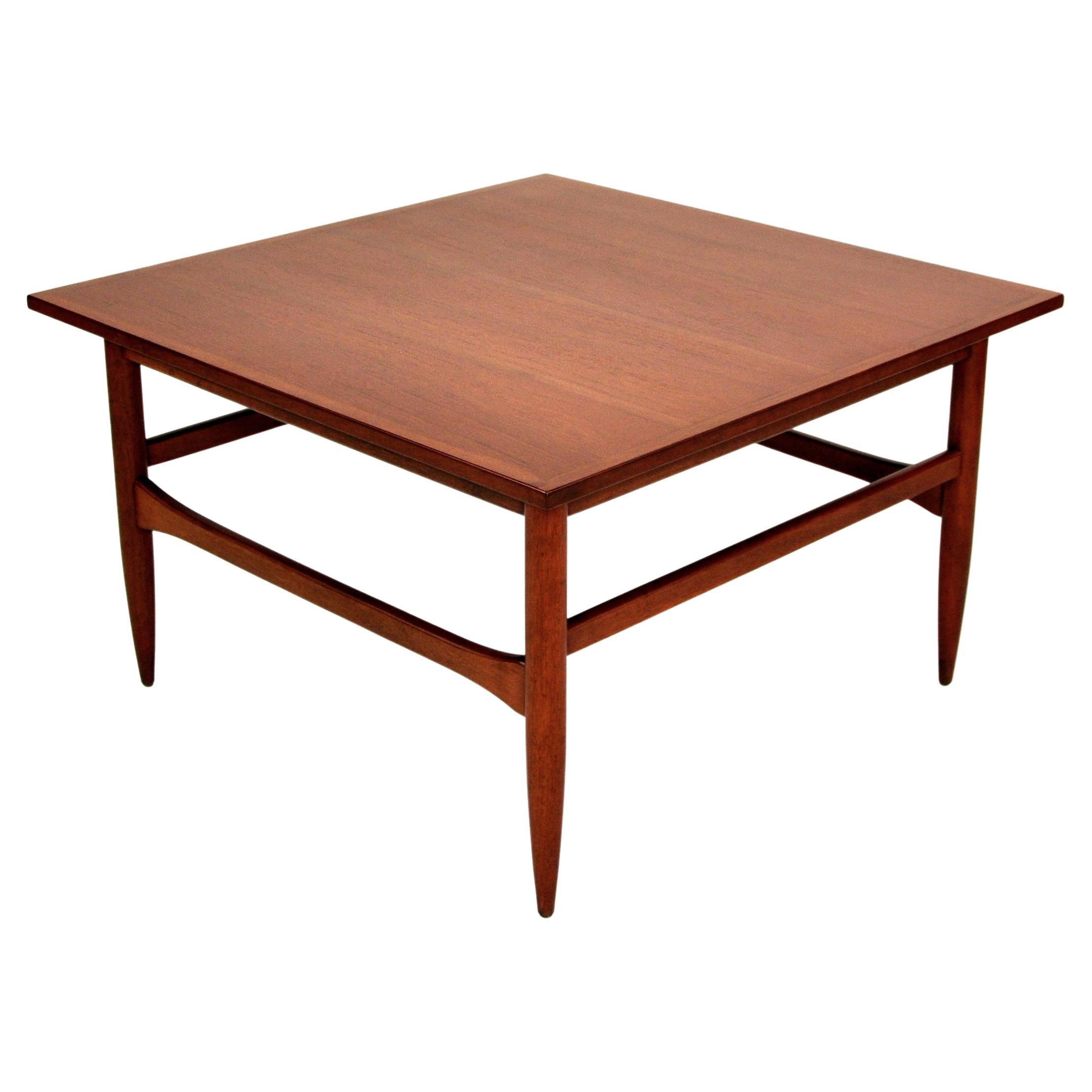 Mid-Century Teak Square Coffee Table