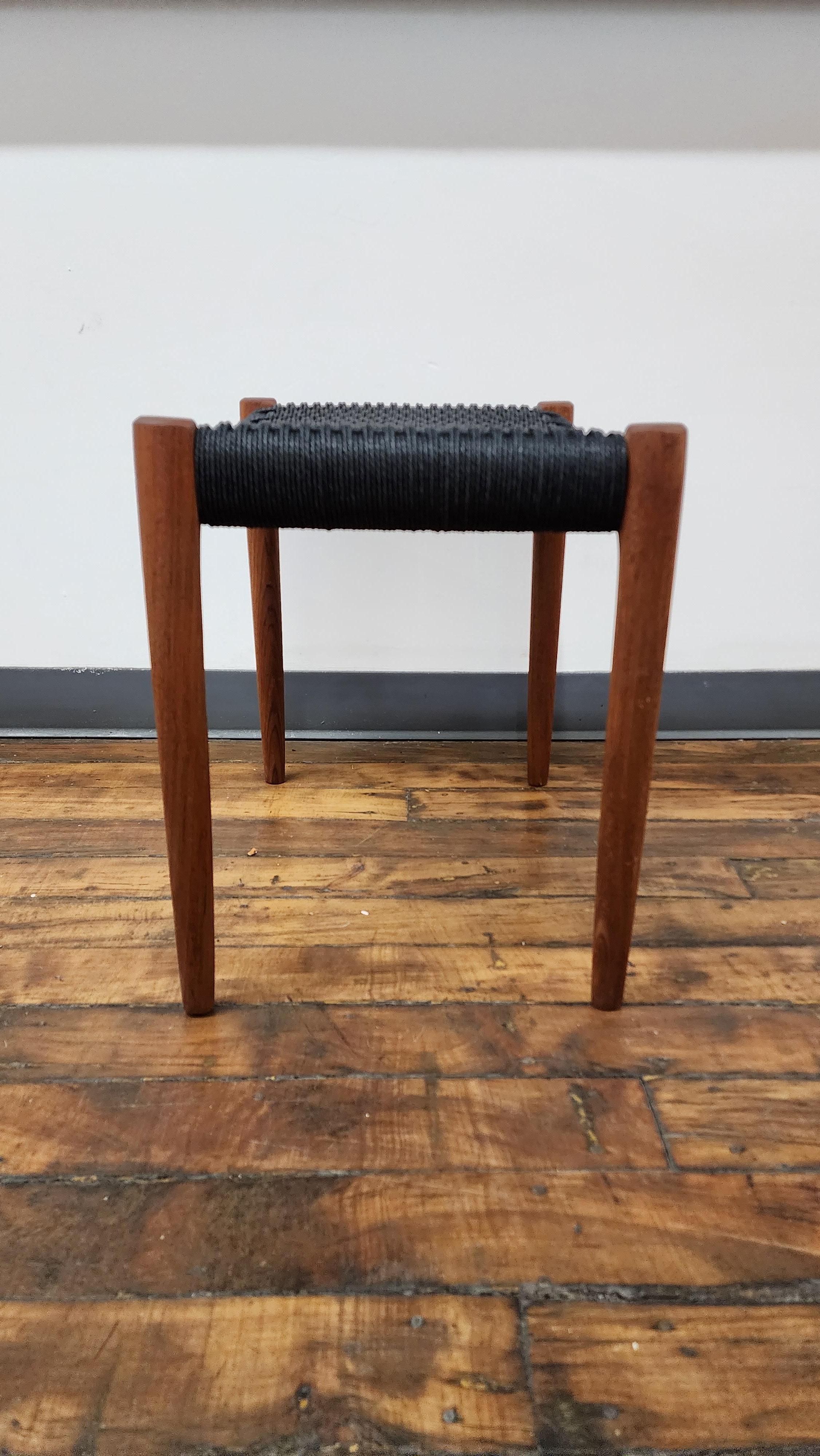 Mid-Century Teak Stool by Niels Moller In Good Condition For Sale In Philadelphia, PA