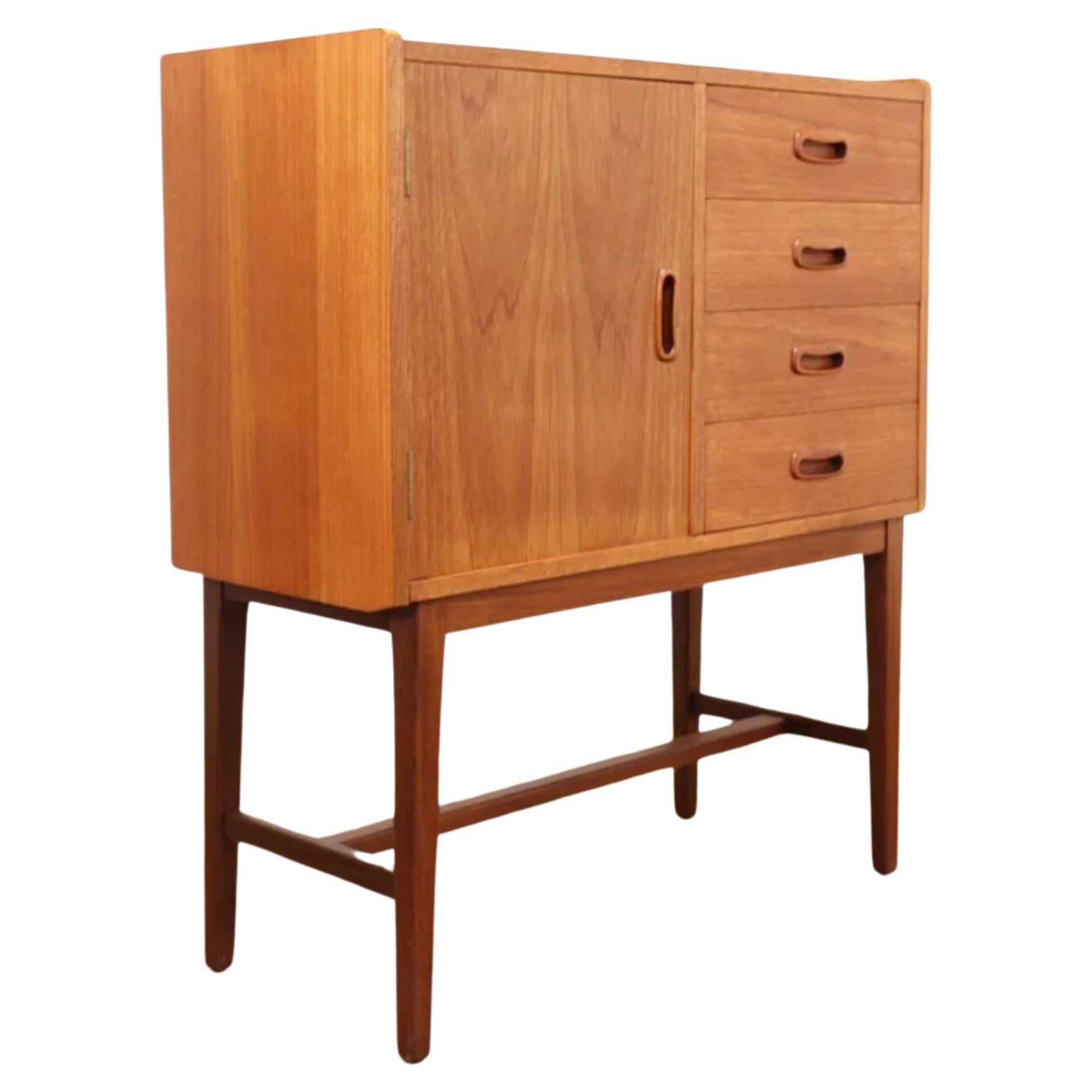 Mid Century Teak Storage Entryway Media Dispaly Danish G Plan Style at 1stDibs