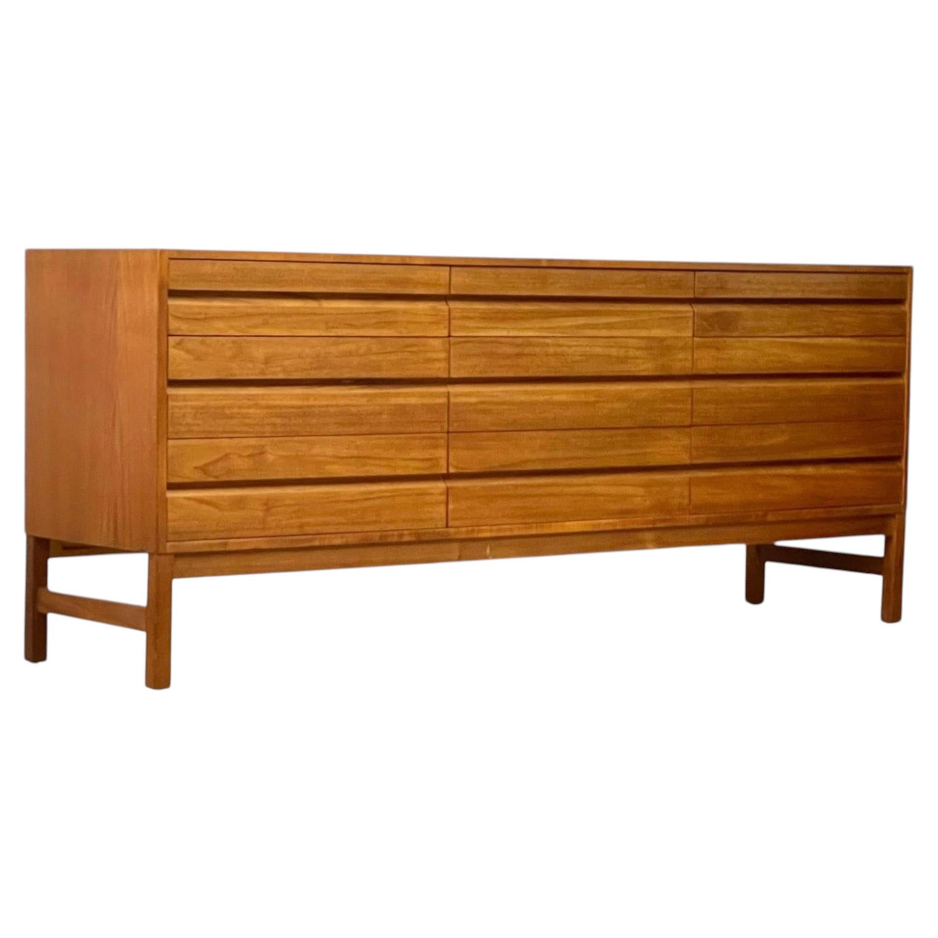 Mid Century teak Swedish 9 drawer sideboard by Unitex Made circa 1970