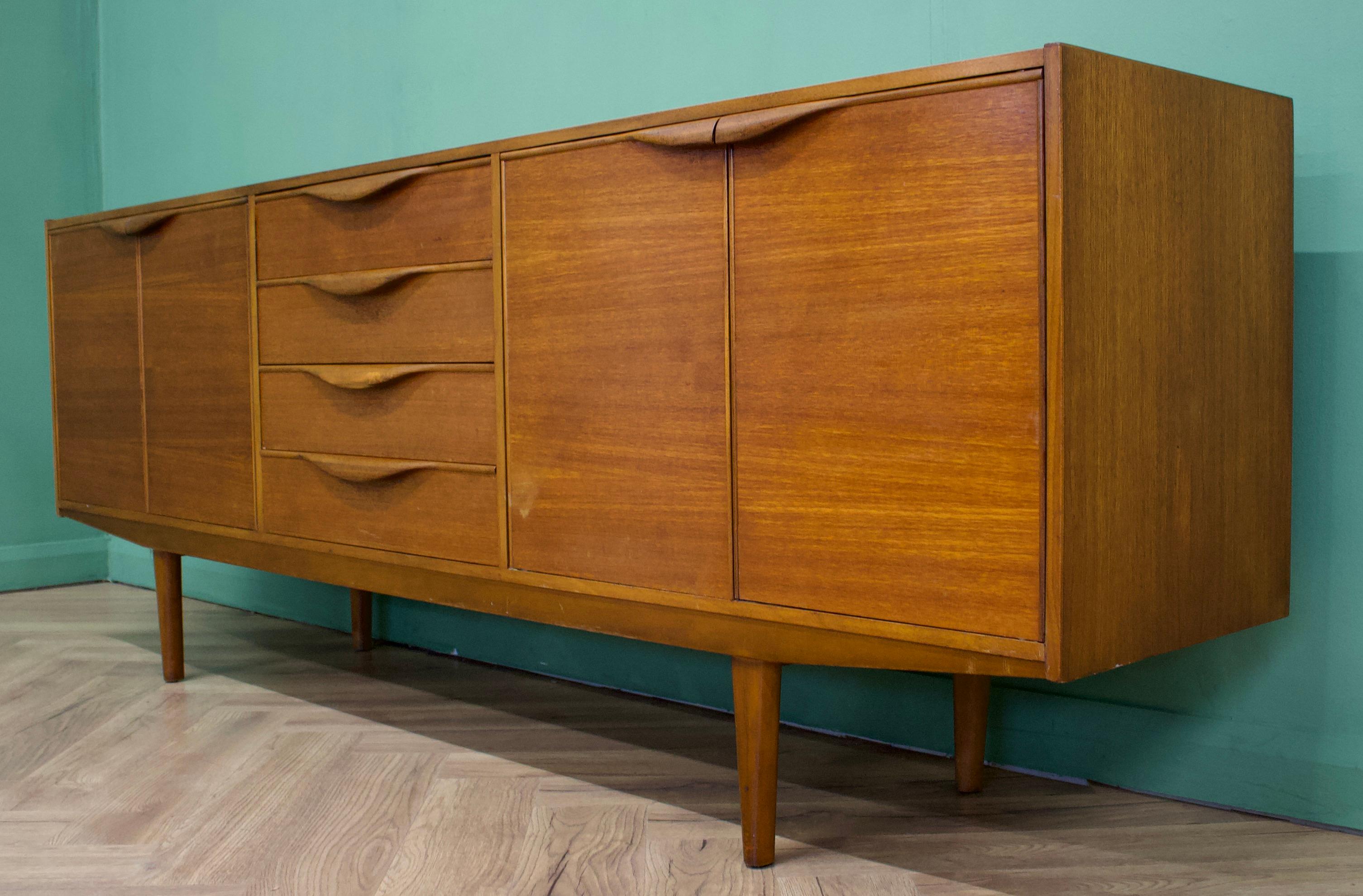 Mid Century Teak Swedish Sideboard by AB Seffle Mobelfabrik, 1960s In Good Condition For Sale In South Shields, GB