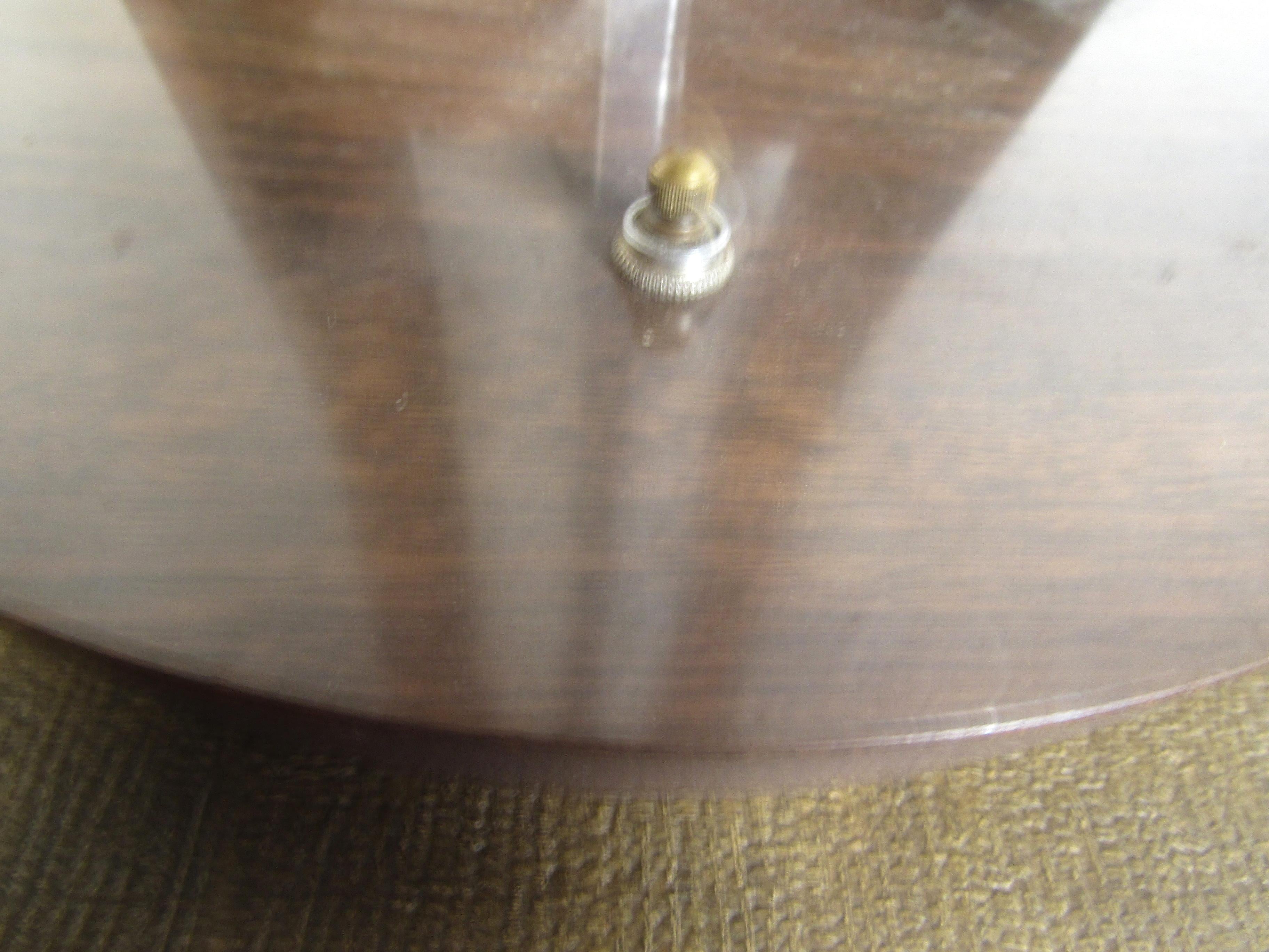 Frosted Mid-Century Table Lamp For Sale