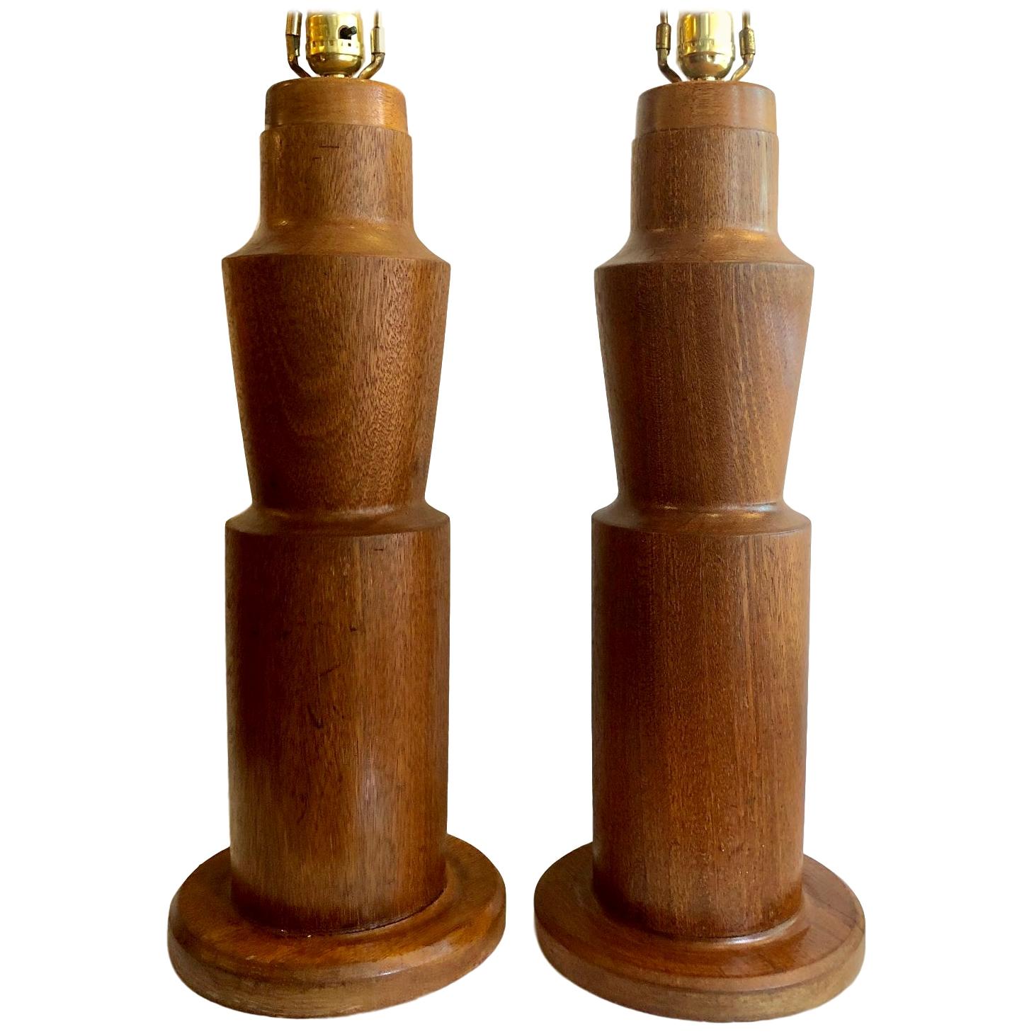 Midcentury Teak Table Lamps For Sale