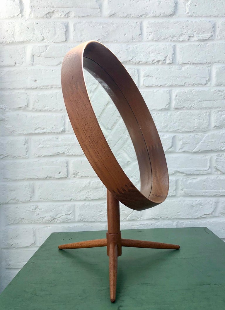 Mid Century Teak Vanity / Table Mirror by Pedersen and Hansen, Danish