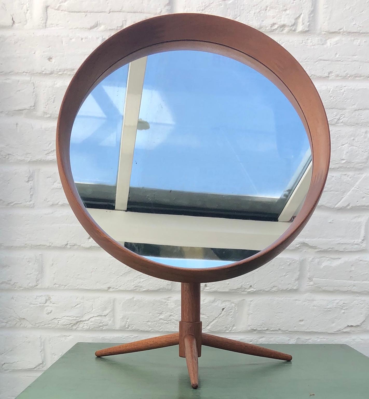 Mid-20th Century Mid Century Teak Vanity / Table Mirror by Pedersen & Hansen, Danish, Circa 1960