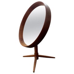 Mid Century Teak Vanity / Table Mirror by Pedersen & Hansen, Danish, Circa 1960