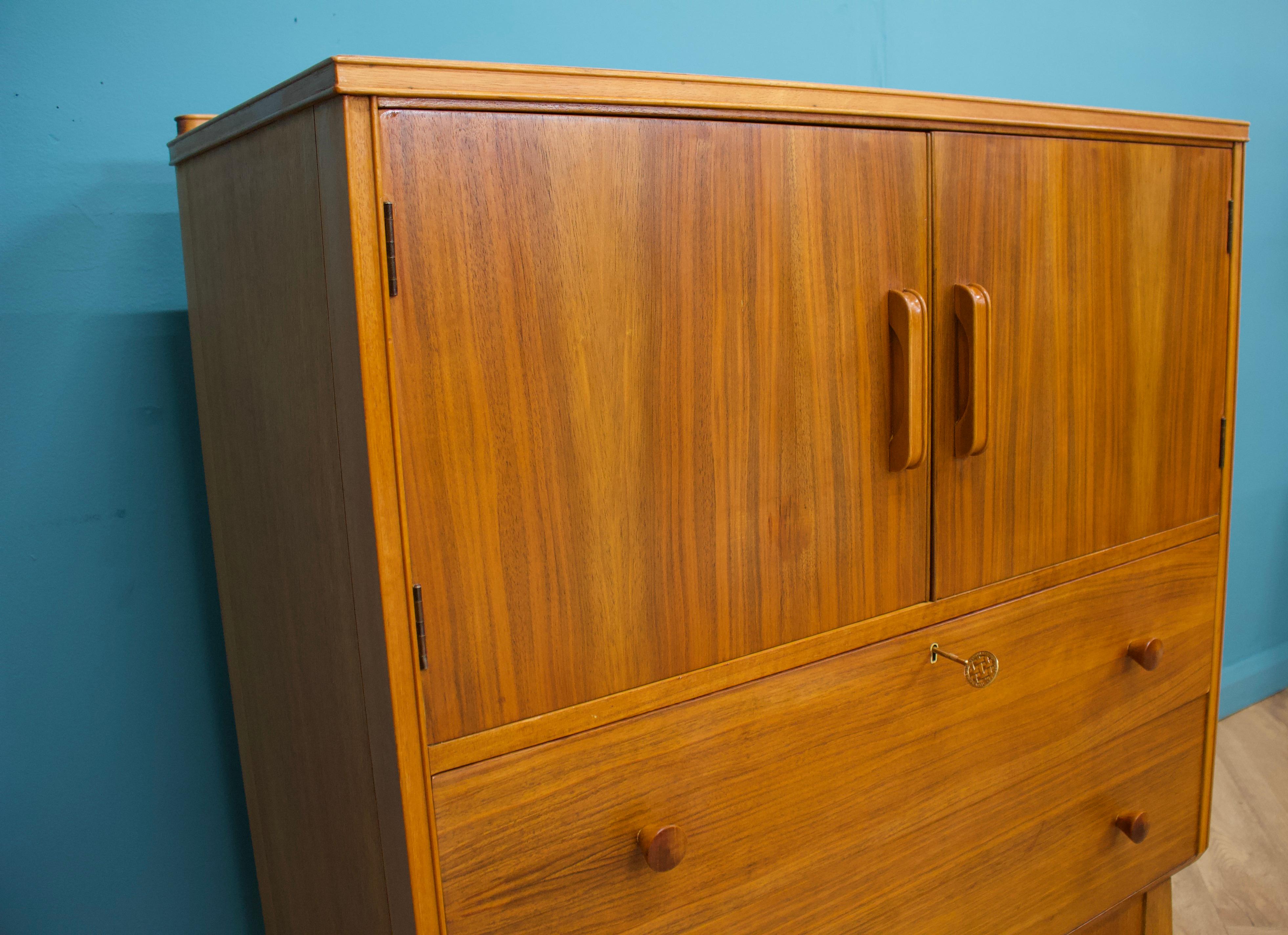 Mid Century Teak Tallboy Chest from Golden Key, 1960s In Good Condition In South Shields, GB