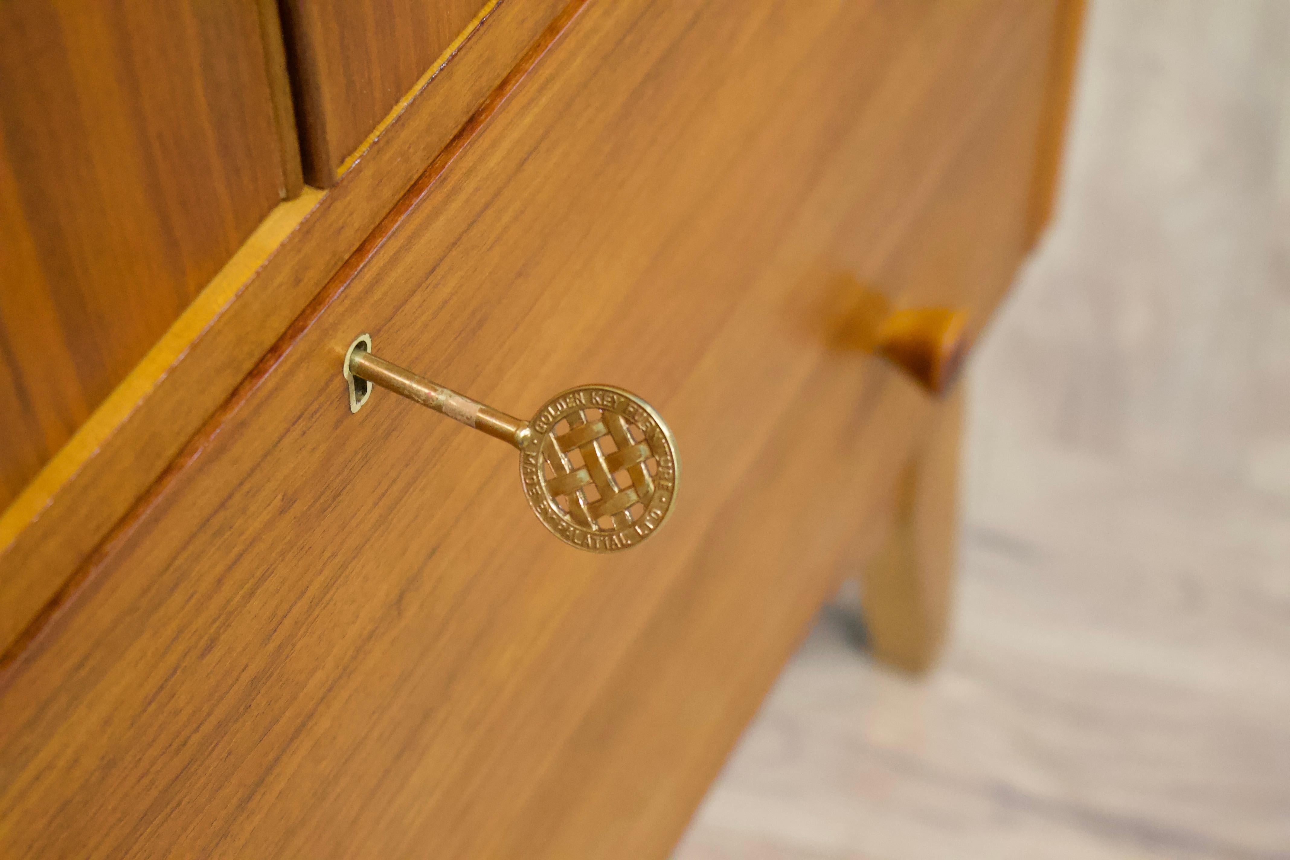 20th Century Mid Century Teak Tallboy Chest from Golden Key, 1960s