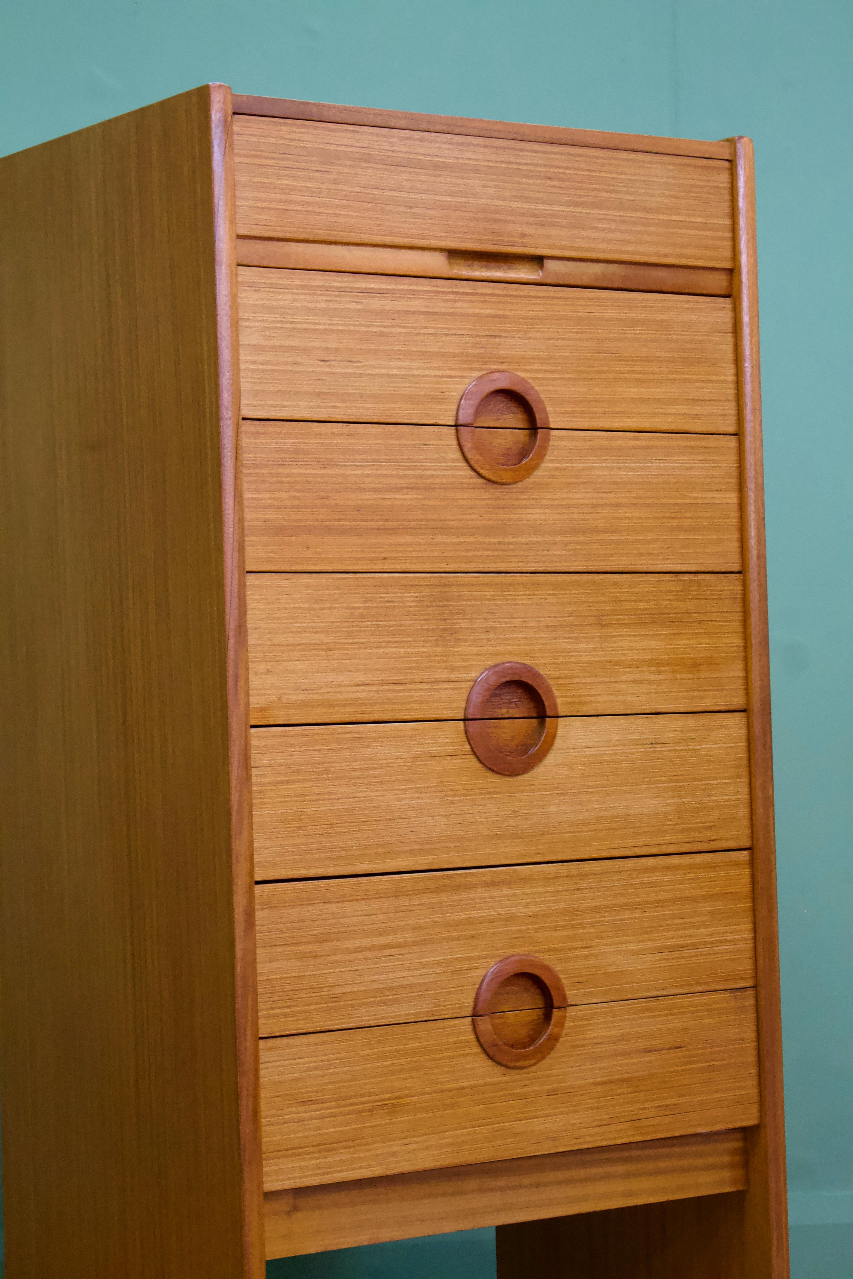 Midcentury Teak Tallboy Chest of Drawers, 1960s 1