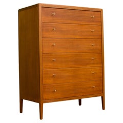 Mid-Century Teak Tallboy Chest of Drawers by Heals from Loughborough, 1950s