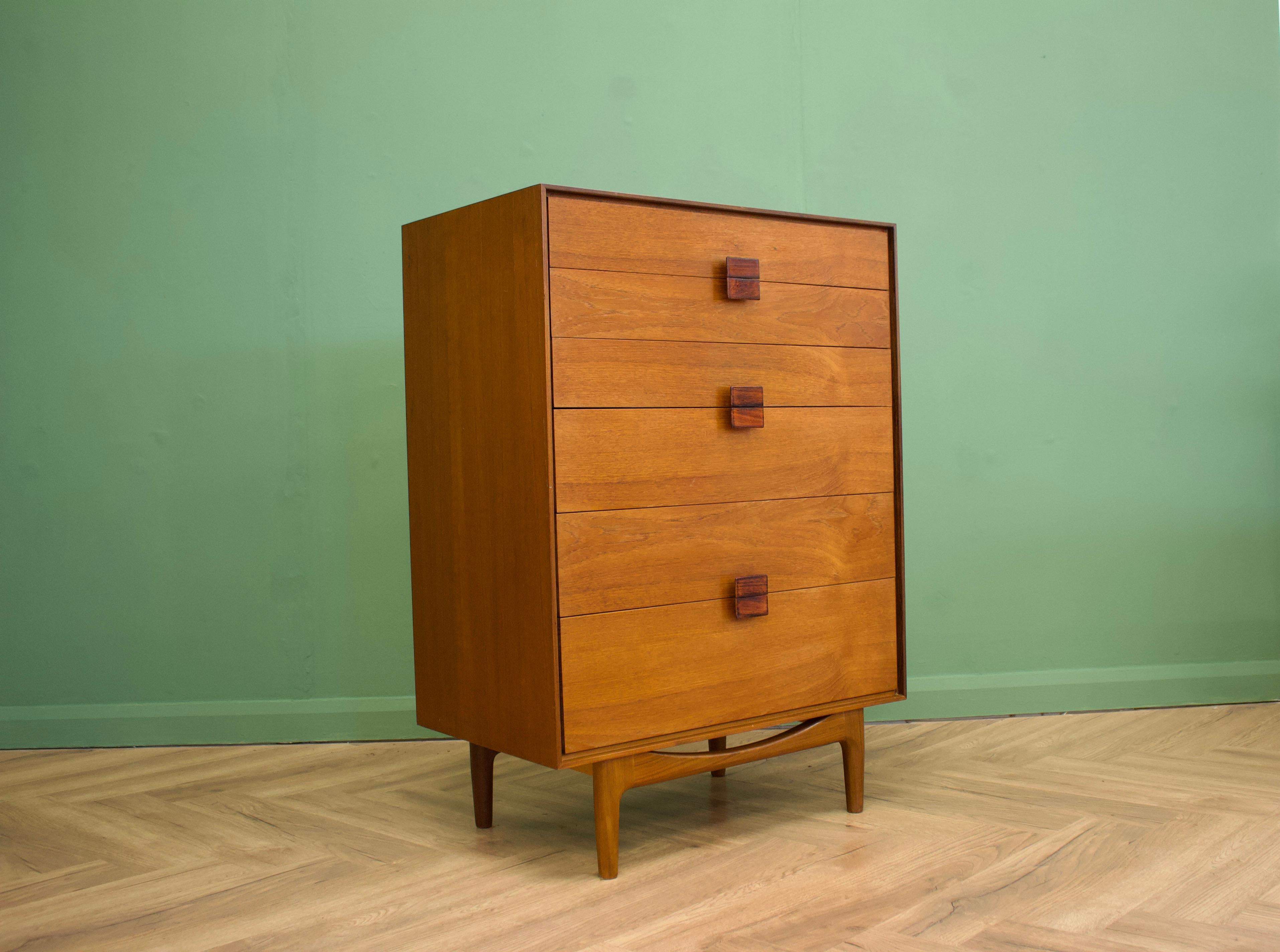 Mid-Century Teak Tallboy Chest of Drawers by Ib Kofod Larsen for G-Plan, 1960s In Good Condition In South Shields, GB