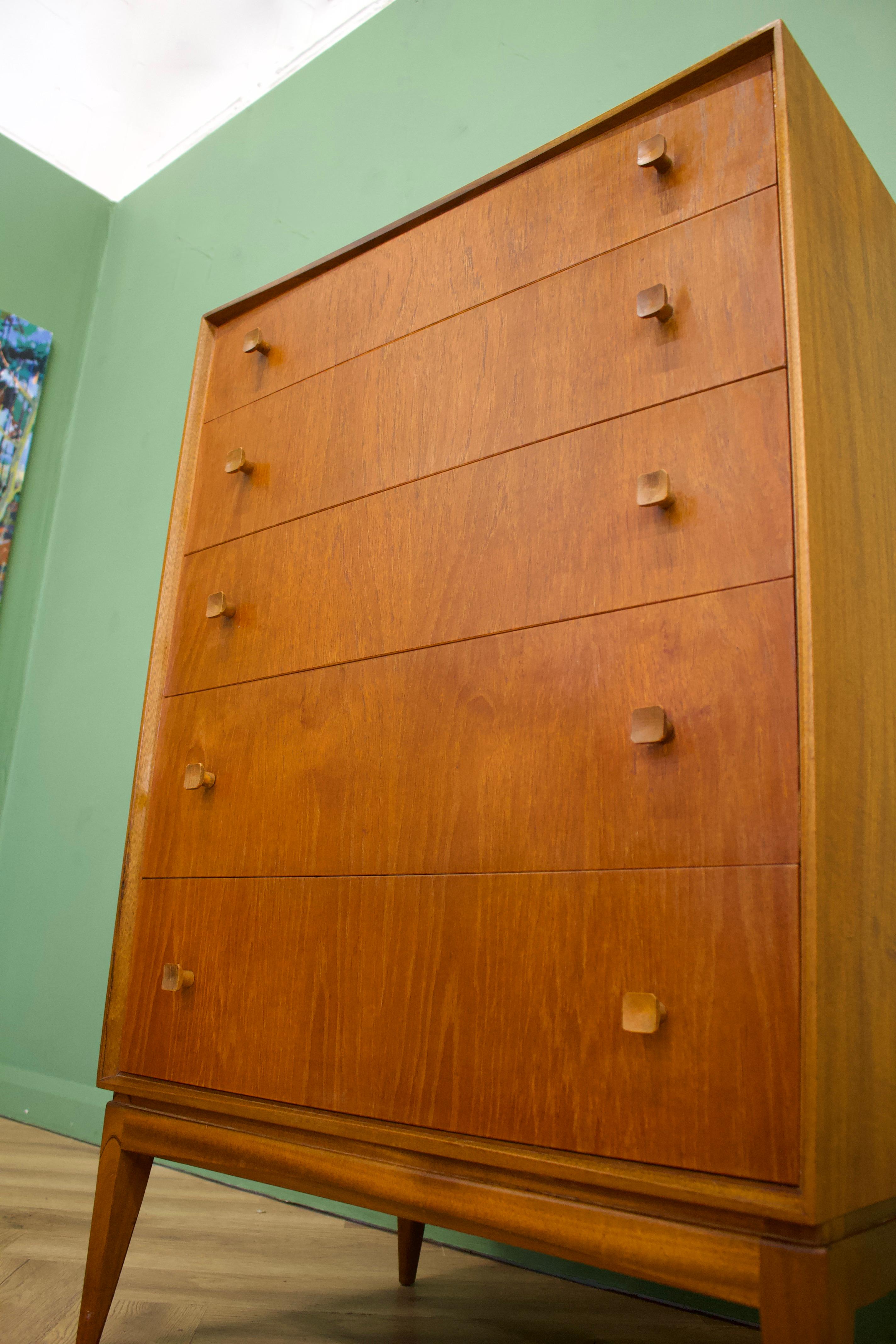 MidCentury, Teak Tallboy Chest of Drawers by McIntosh, 1960s at 1stDibs