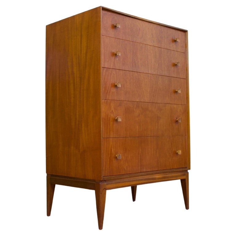 MidCentury Teak Tallboy Chest of Drawers by McIntosh, 1960s For Sale