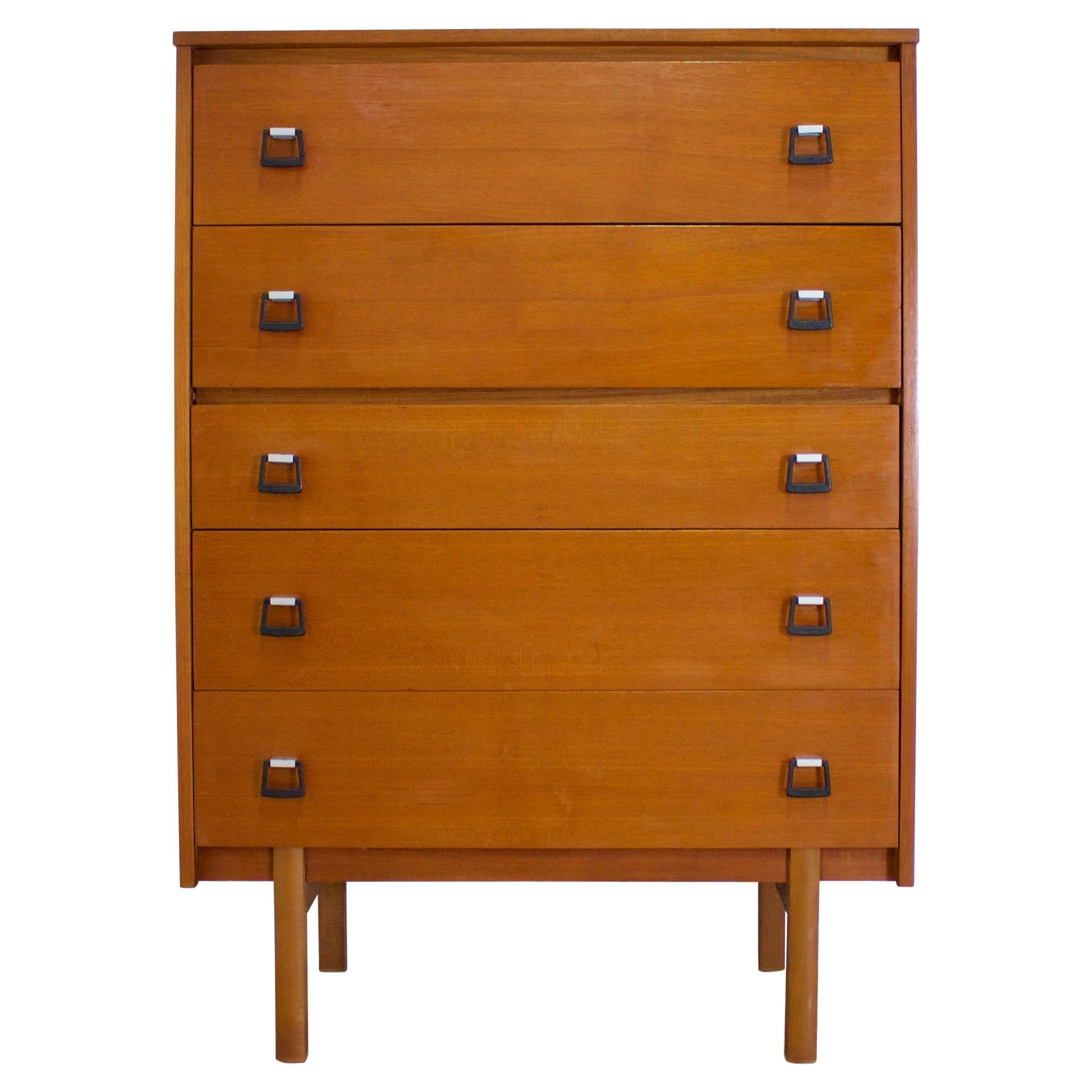 Midcentury Teak Tallboy Chest of Drawers from Symbol, 1960s
