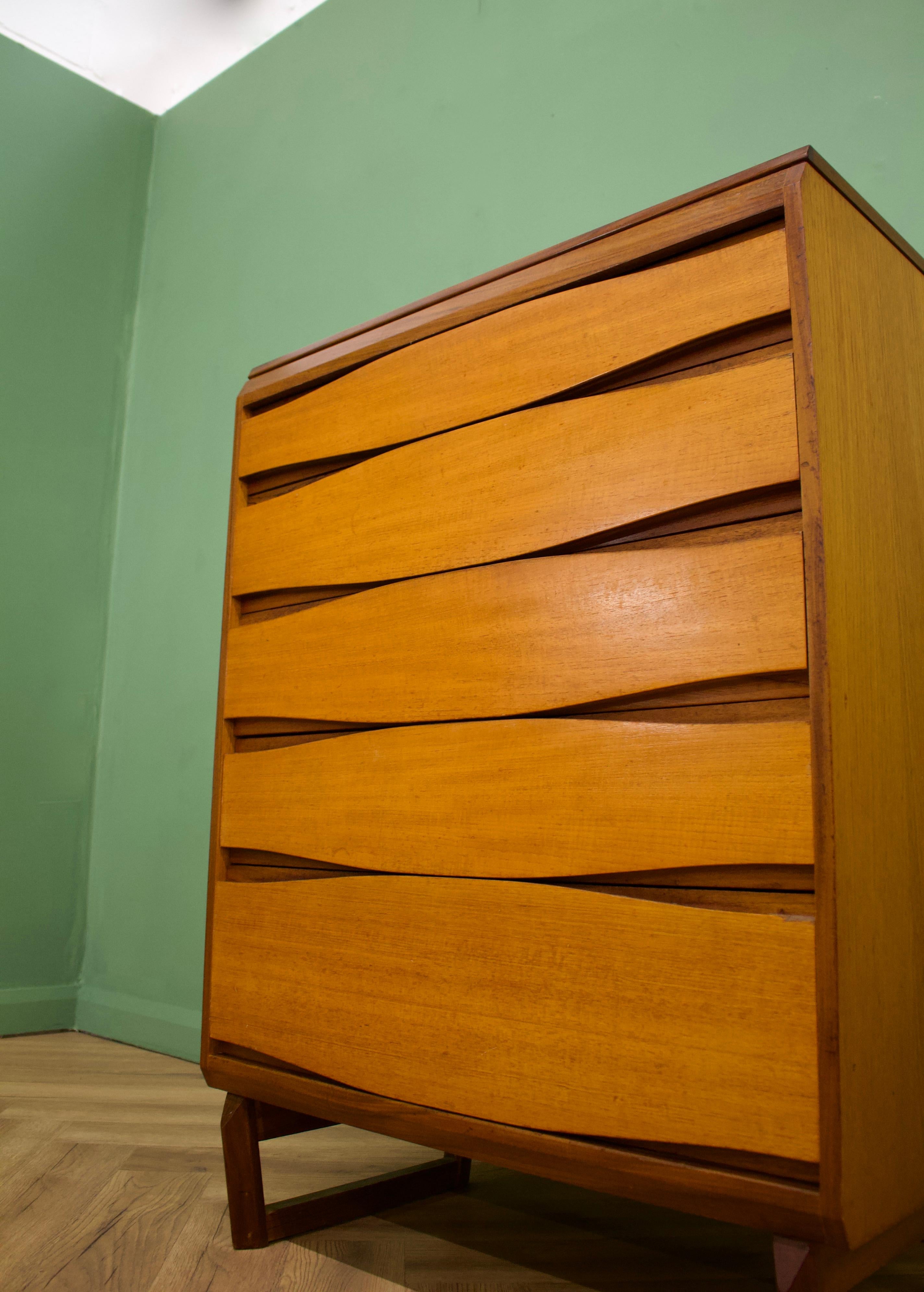 British Mid Century Teak Tallboy Chest of Drawers from White & Newton, 1960s