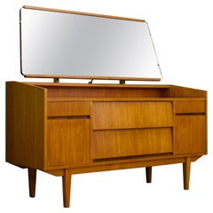 Mid Century Teak Tallboy Dressing Chest, 1960s