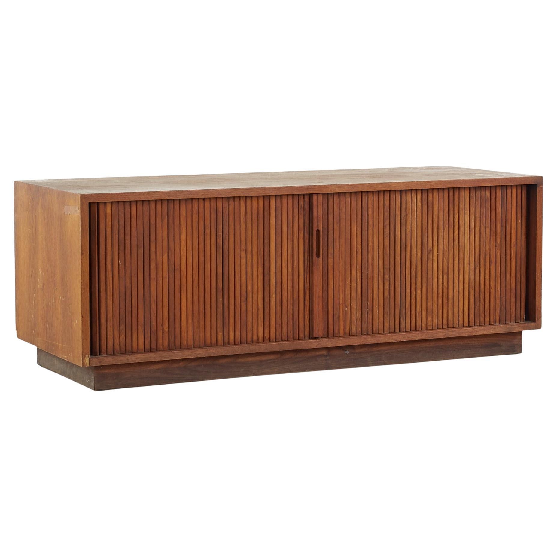 MidCentury Kai Kristiansen Danish Teak Tambour Door Record / Media