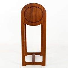Mid Century Danish Teak Tambour Door Foyer Entry Console Phone Table