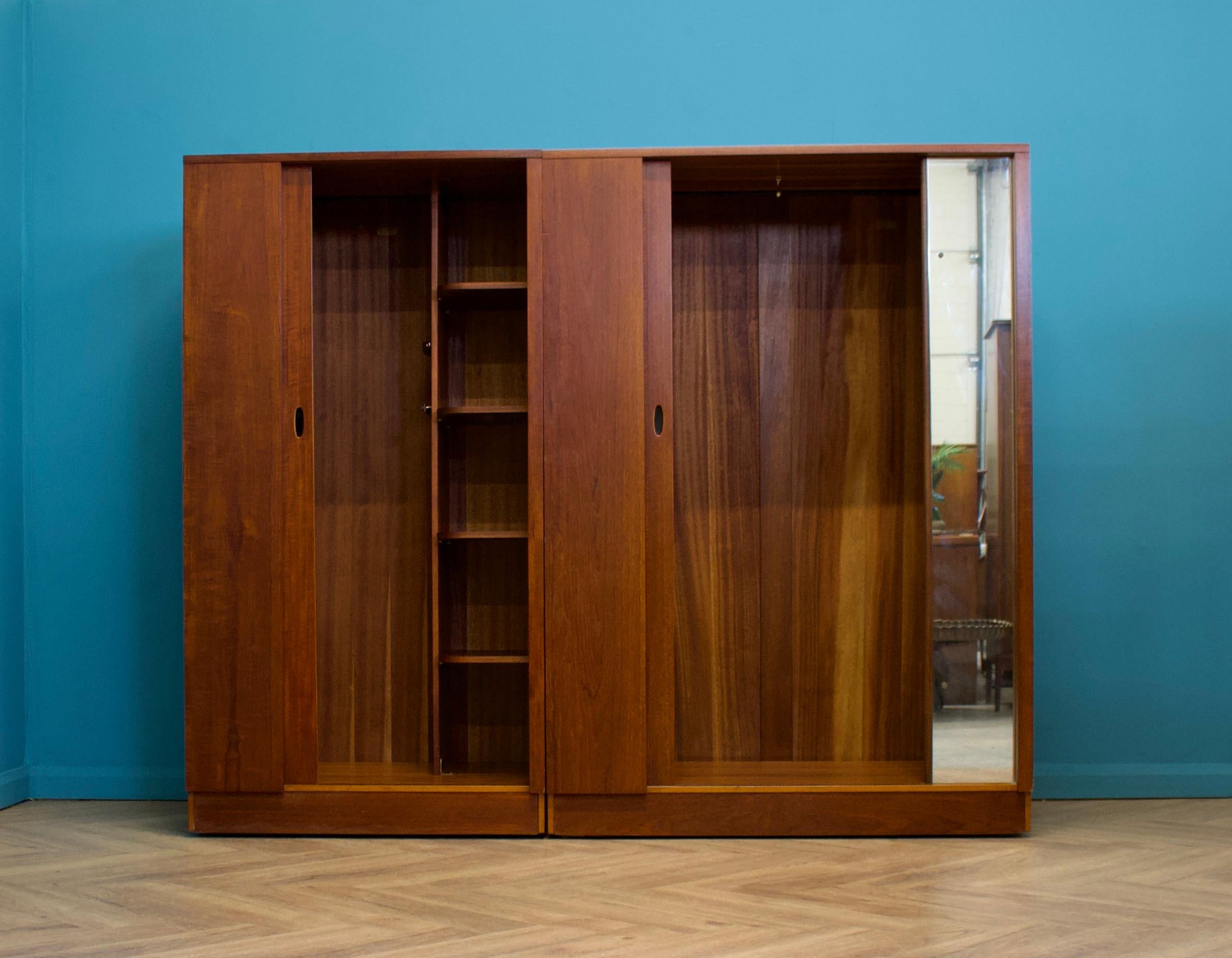 Mid Century Teak Tambour Wardrobe from Austinsuite, 1960s 3