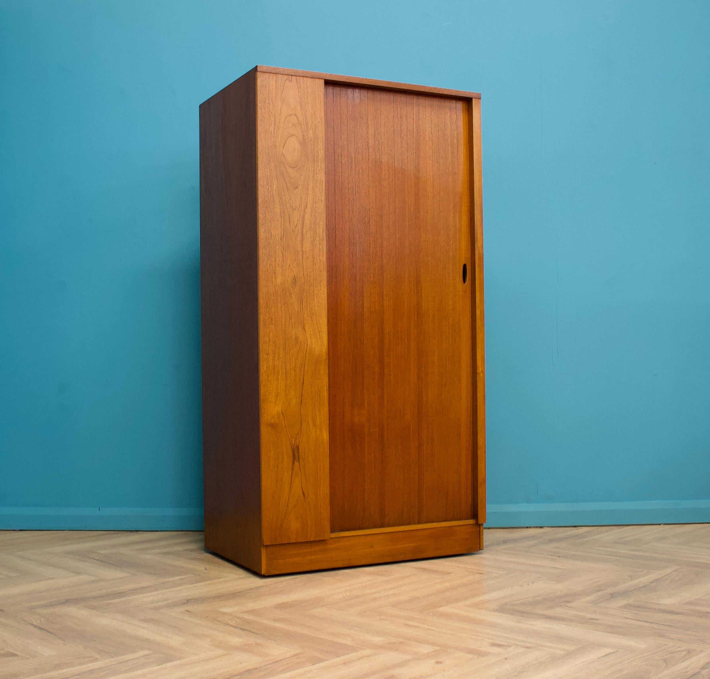 British Mid Century Teak Tambour Wardrobe from Austinsuite, 1960s