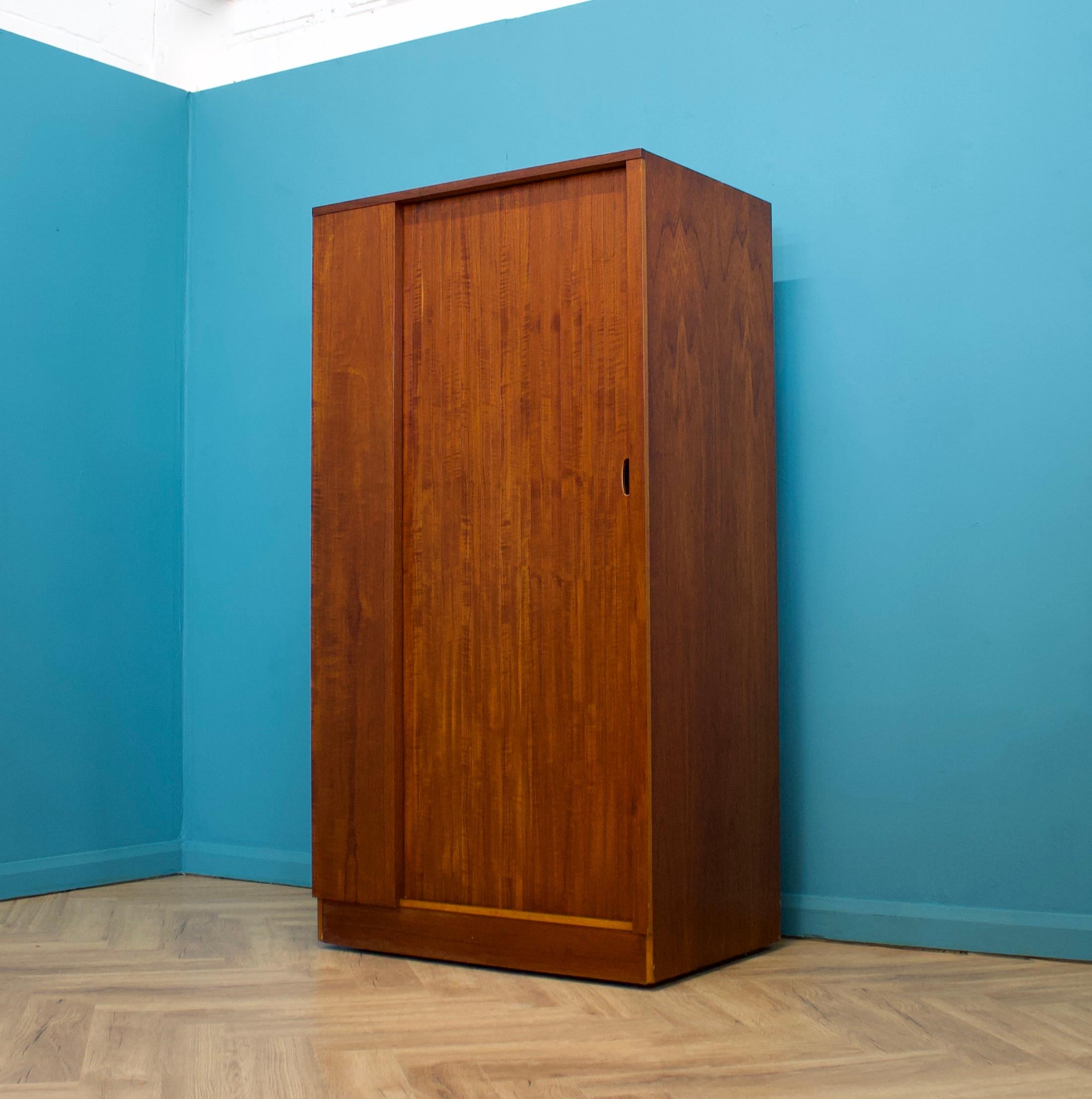 Mid-Century Modern Mid Century Teak Tambour Wardrobe from Austinsuite, 1960s