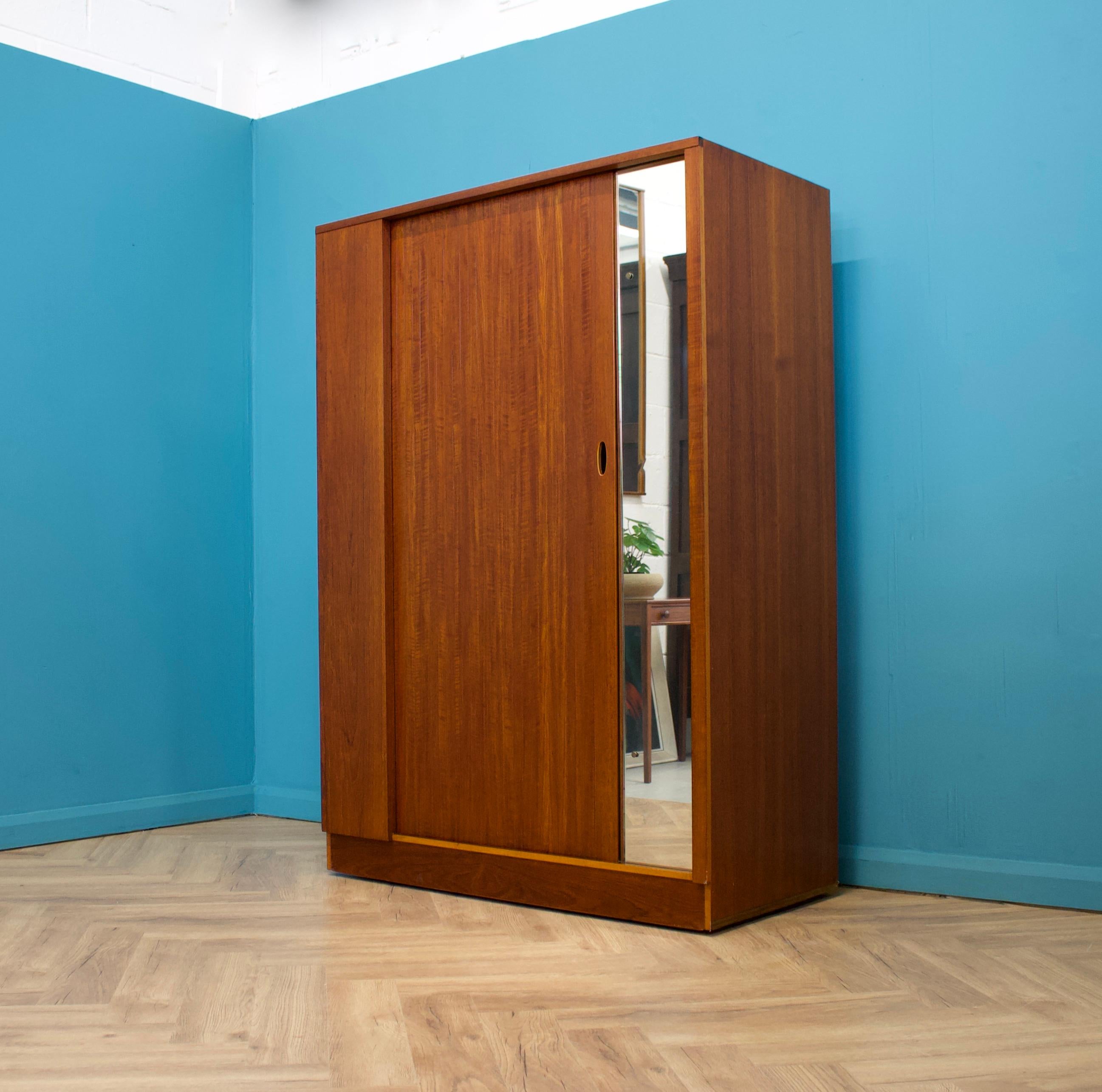 Veneer Mid Century Teak Tambour Wardrobe from Austinsuite, 1960s