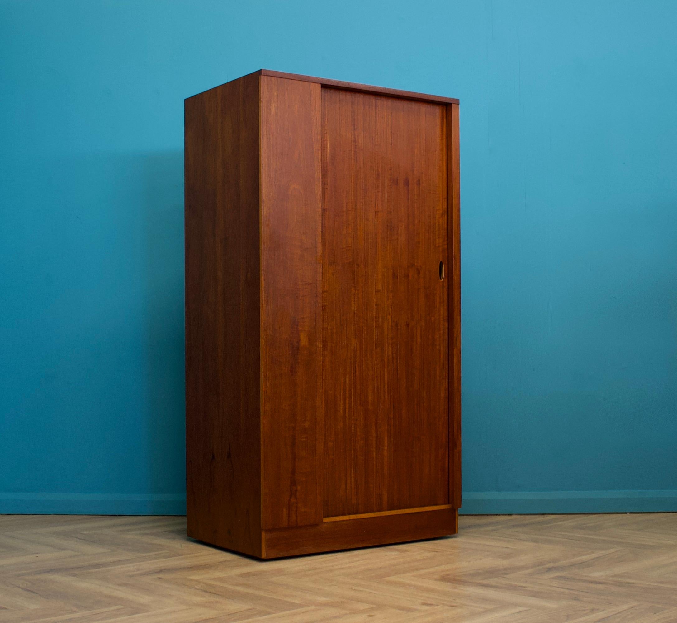 British Mid Century Teak Tambour Wardrobe from Austinsuite, 1960s