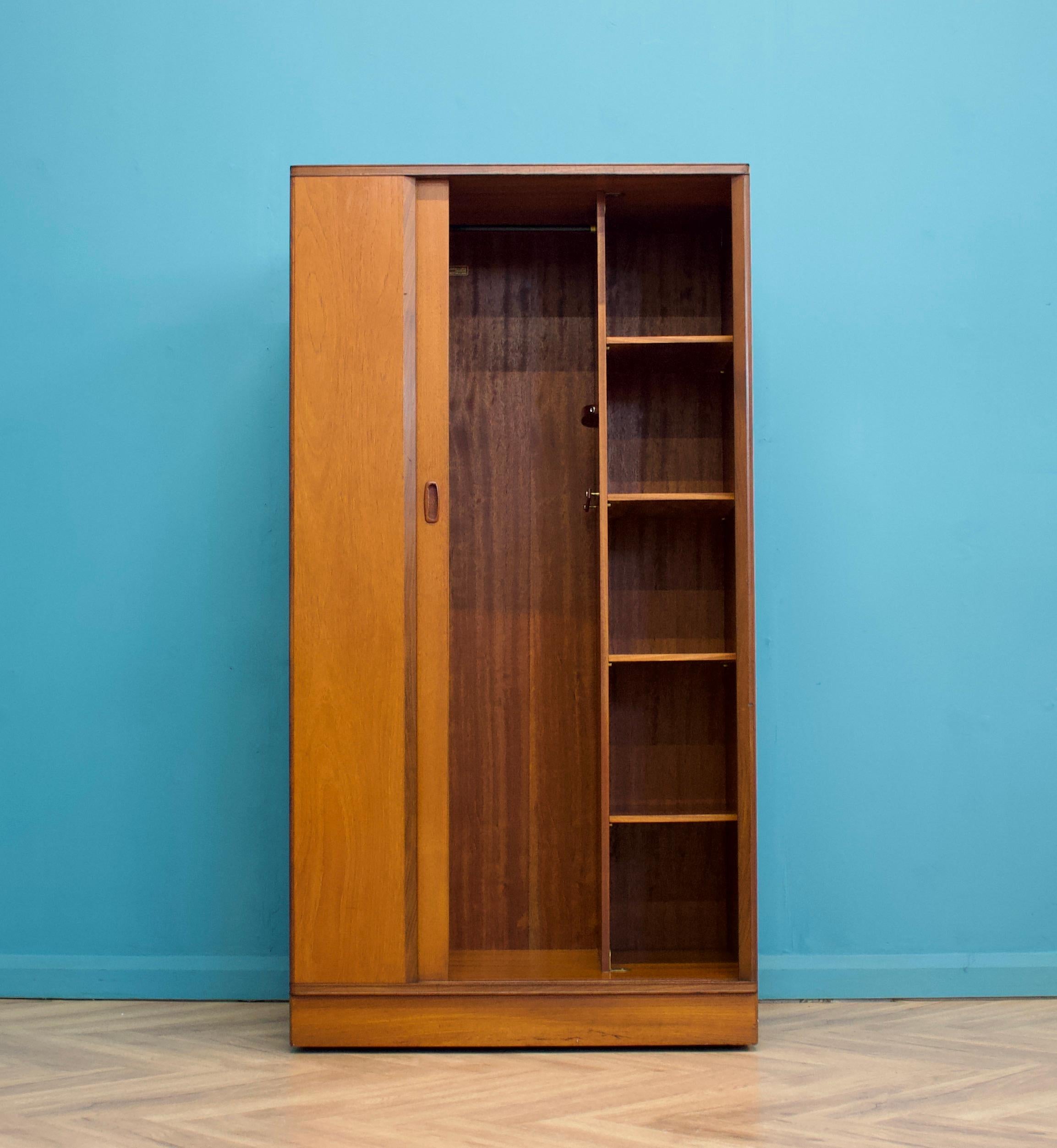 20th Century Mid Century Teak Tambour Wardrobe from Austinsuite, 1960s