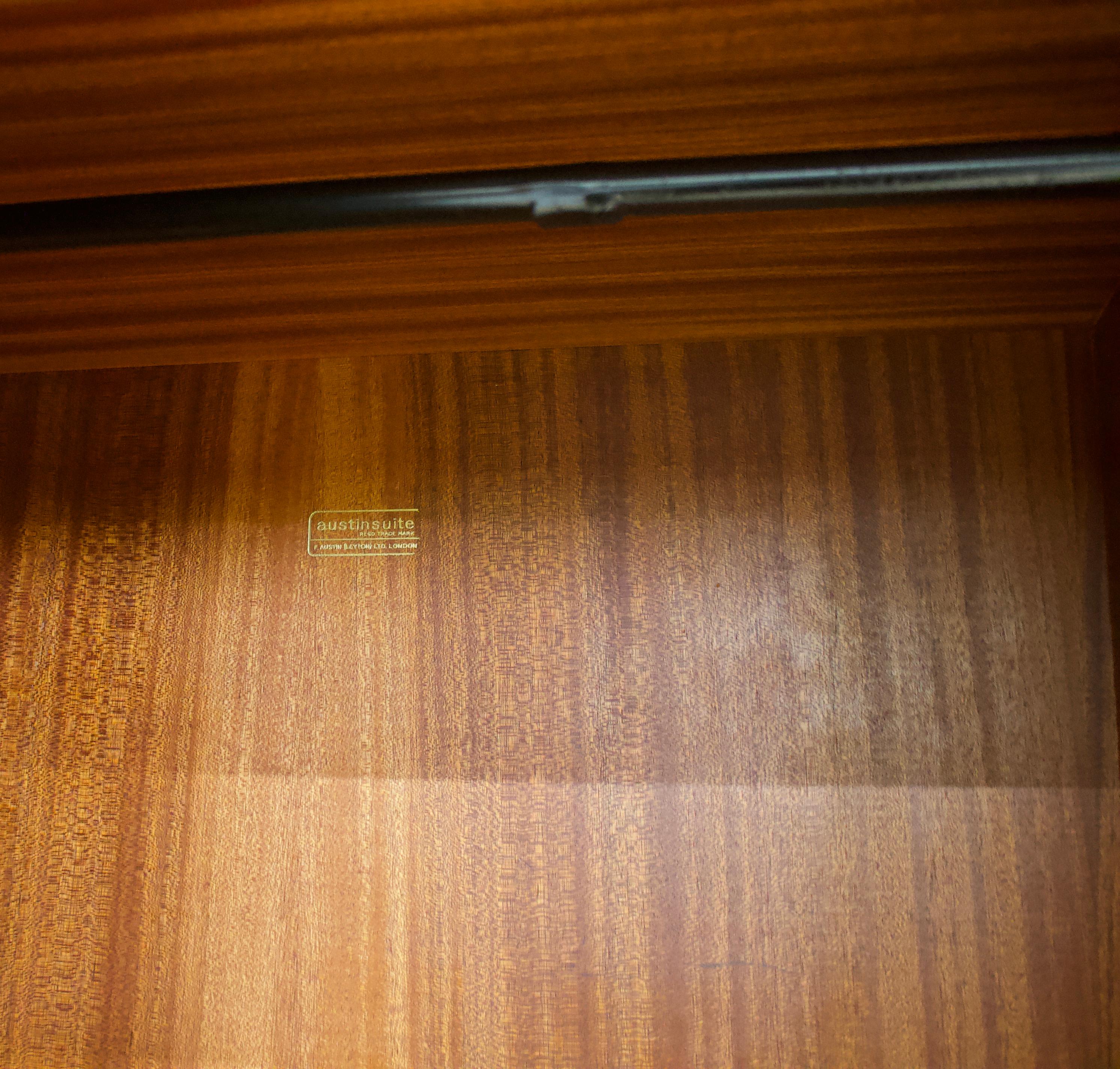 Mid Century Teak Tambour Wardrobe from Austinsuite, 1960s 1