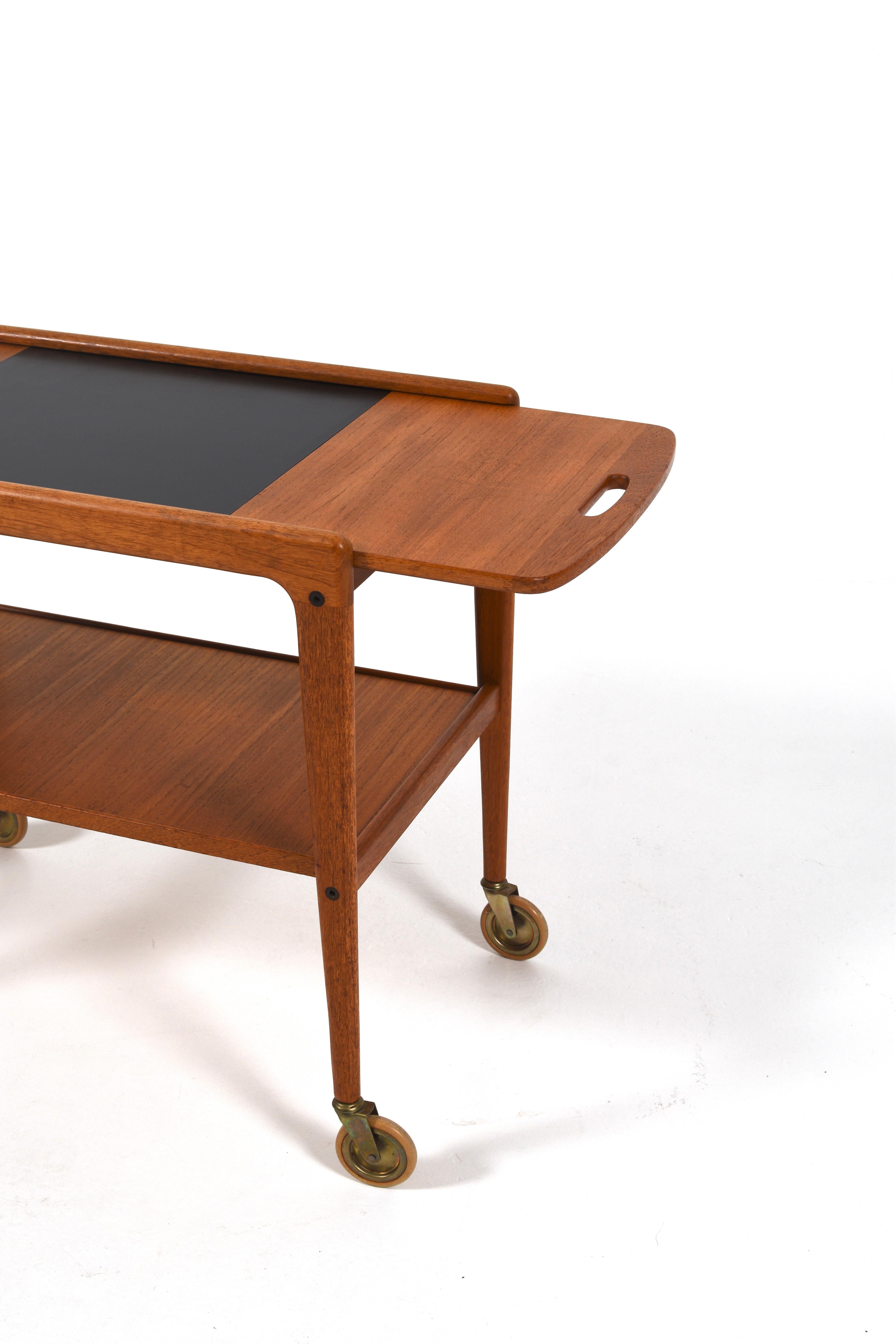 Mid-Century Teak “Thea” Trolley, Bar Cart by Yngve Ekström, Sweden, 1950s For Sale 3