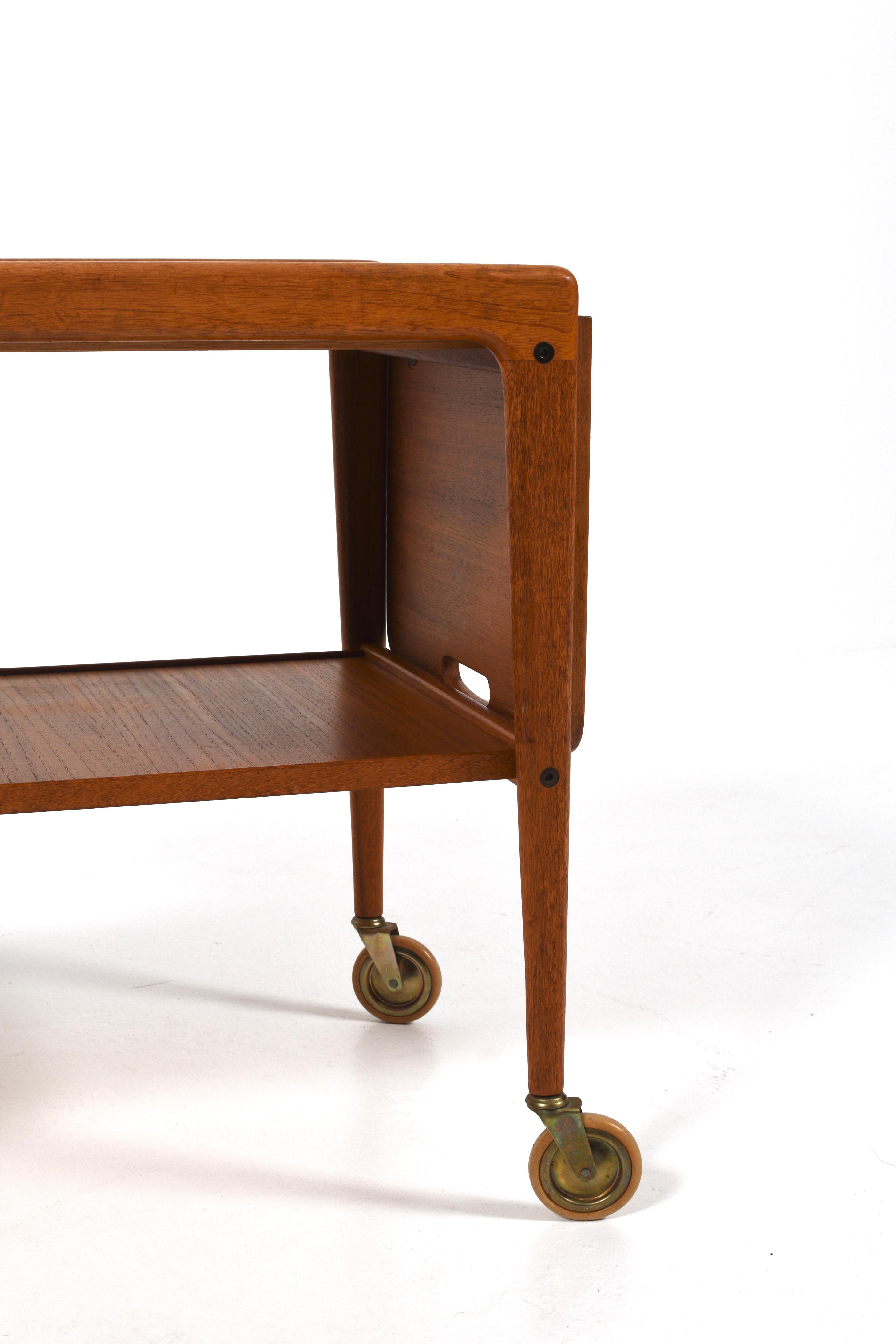 Mid-Century Modern Mid-Century Teak “Thea” Trolley, Bar Cart by Yngve Ekström, Sweden, 1950s For Sale