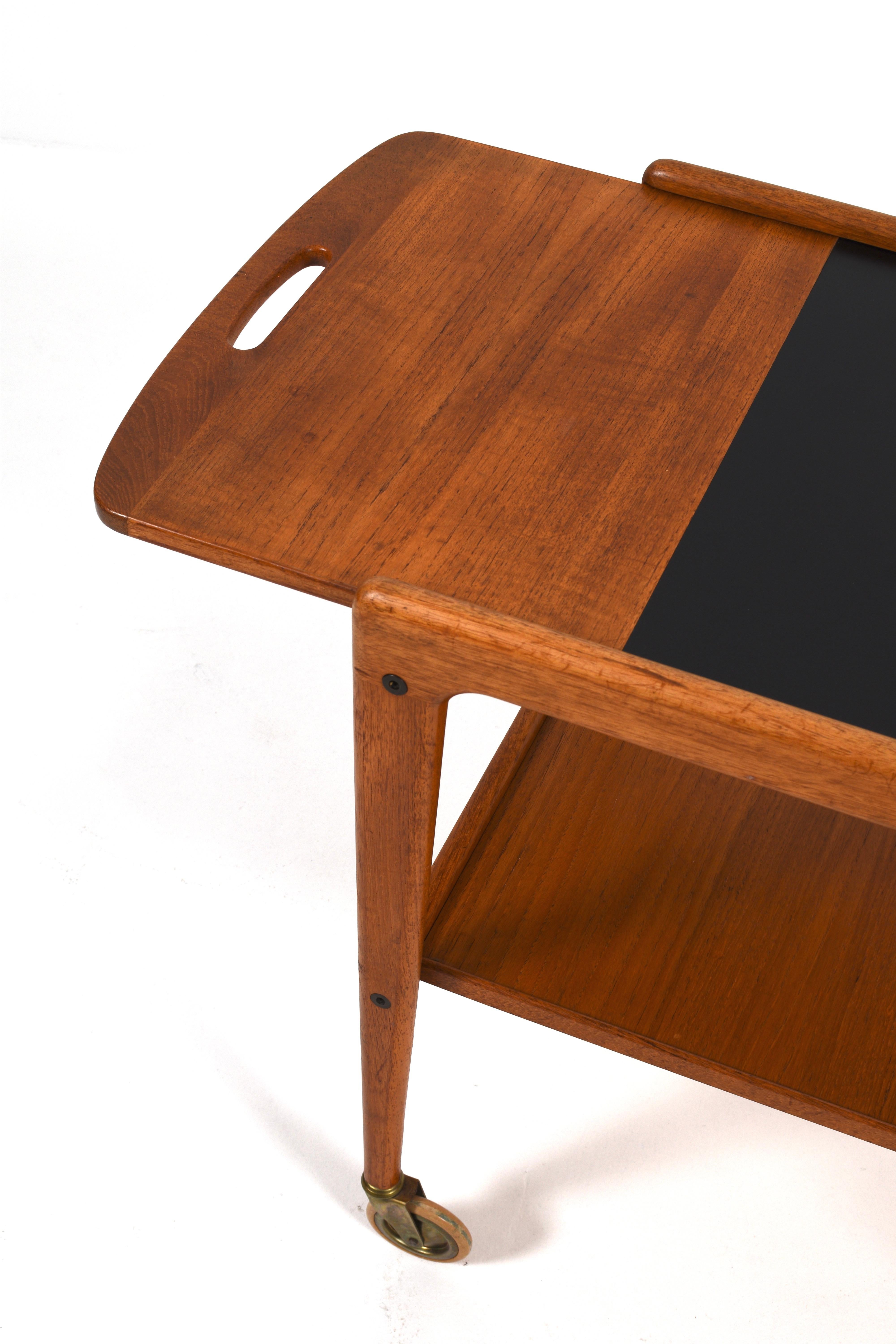 Mid-19th Century Mid-Century Teak “Thea” Trolley, Bar Cart by Yngve Ekström, Sweden, 1950s For Sale